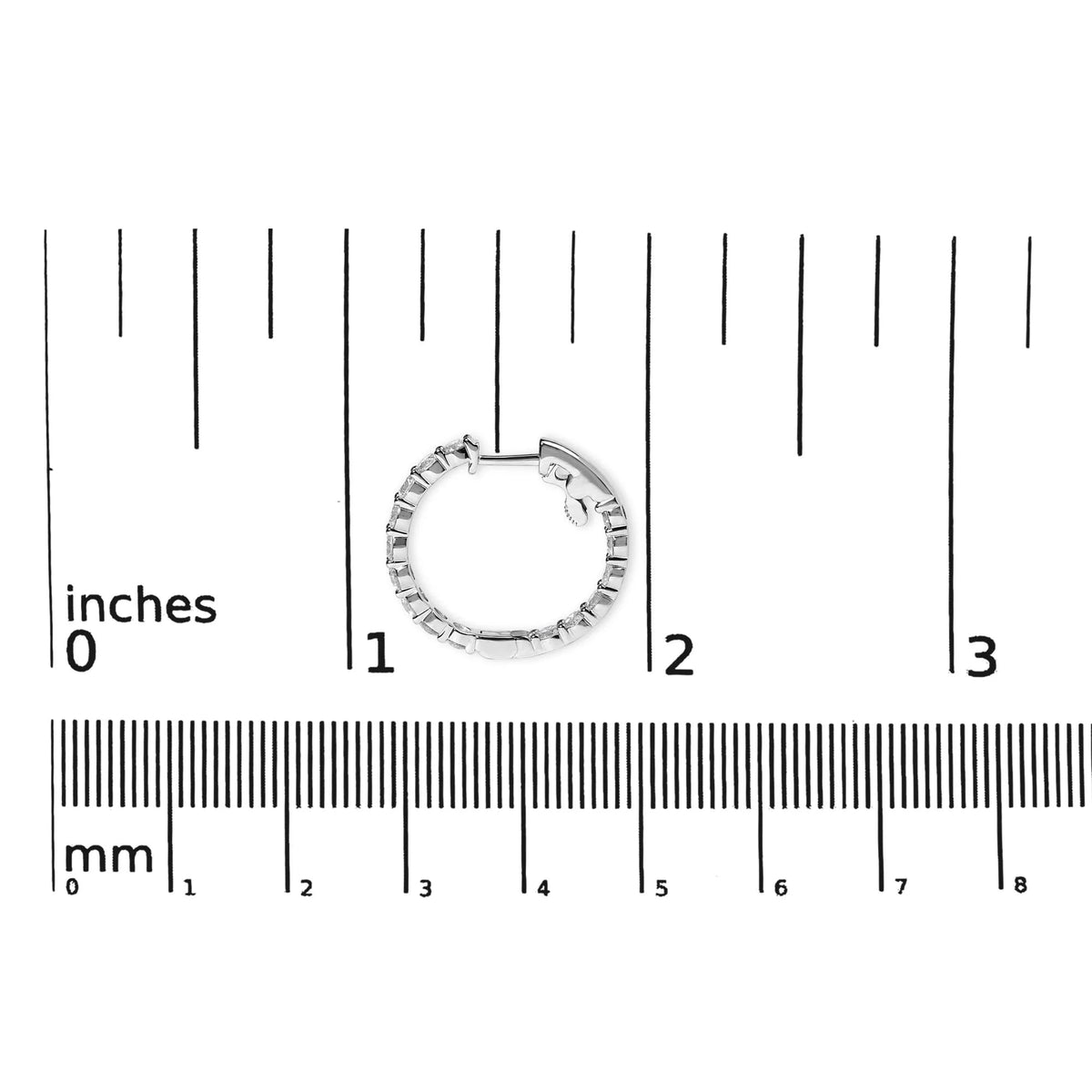 14K Gold Shared Prong Set Diamond Inside Out Hoop Earrings (G - H Color, I1 - I2 Clarity) - LinkagejewelrydesignLinkagejewelrydesign