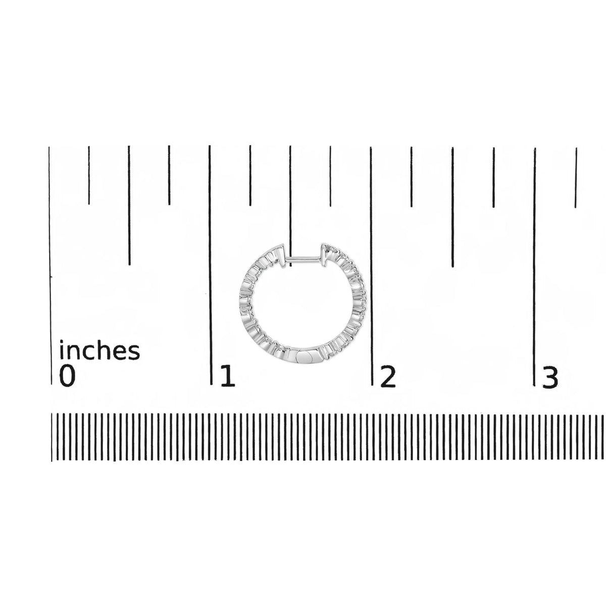 14K Gold Shared Prong Set Diamond Inside Out Hoop Earrings (G - H Color, I1 - I2 Clarity) - LinkagejewelrydesignLinkagejewelrydesign