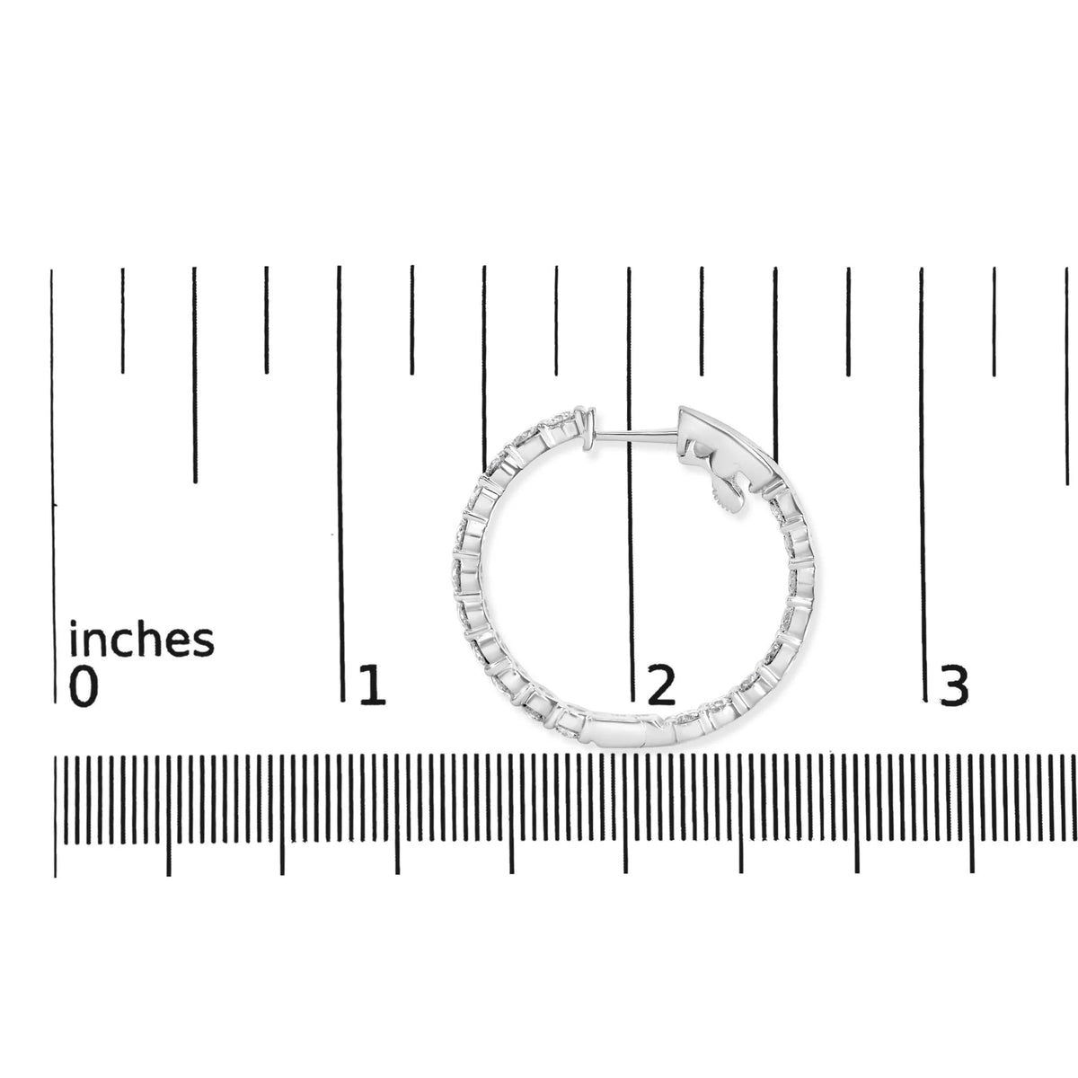 14K Gold Shared Prong Set Diamond Inside Out Hoop Earrings (G - H Color, I1 - I2 Clarity) - LinkagejewelrydesignLinkagejewelrydesign