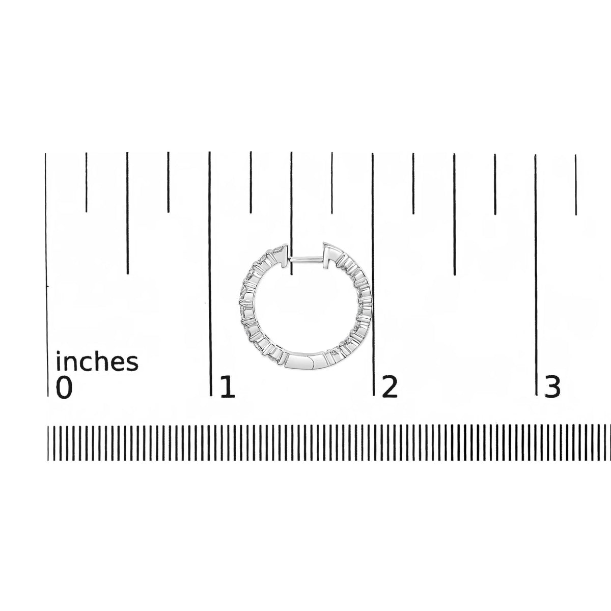 14K Gold Shared Prong Set Diamond Inside Out Hoop Earrings (G - H Color, I1 - I2 Clarity) - LinkagejewelrydesignLinkagejewelrydesign