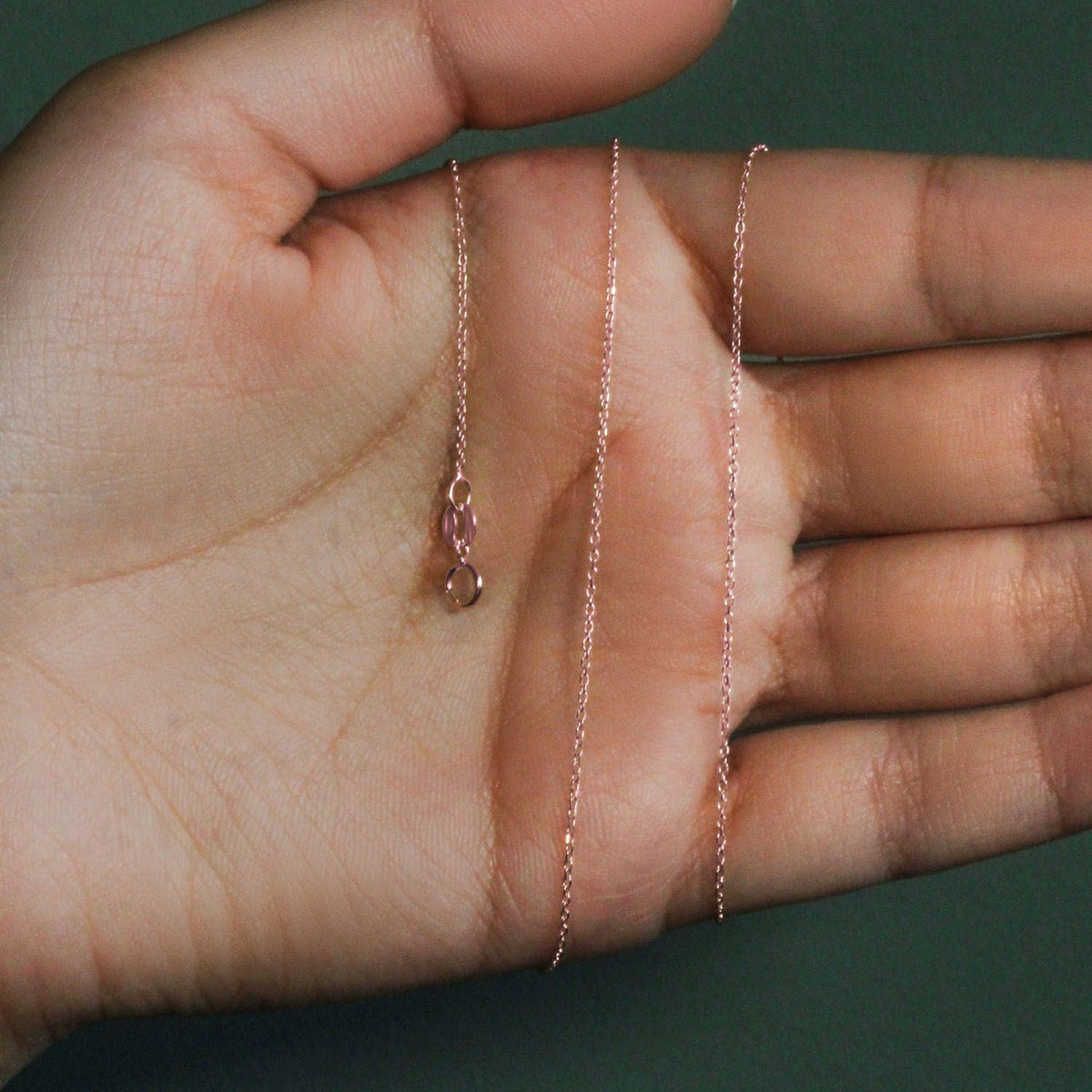 14k Pink Gold Diamond Cut Cable Link Chain (0.87 mm) - LinkagejewelrydesignLinkagejewelrydesign