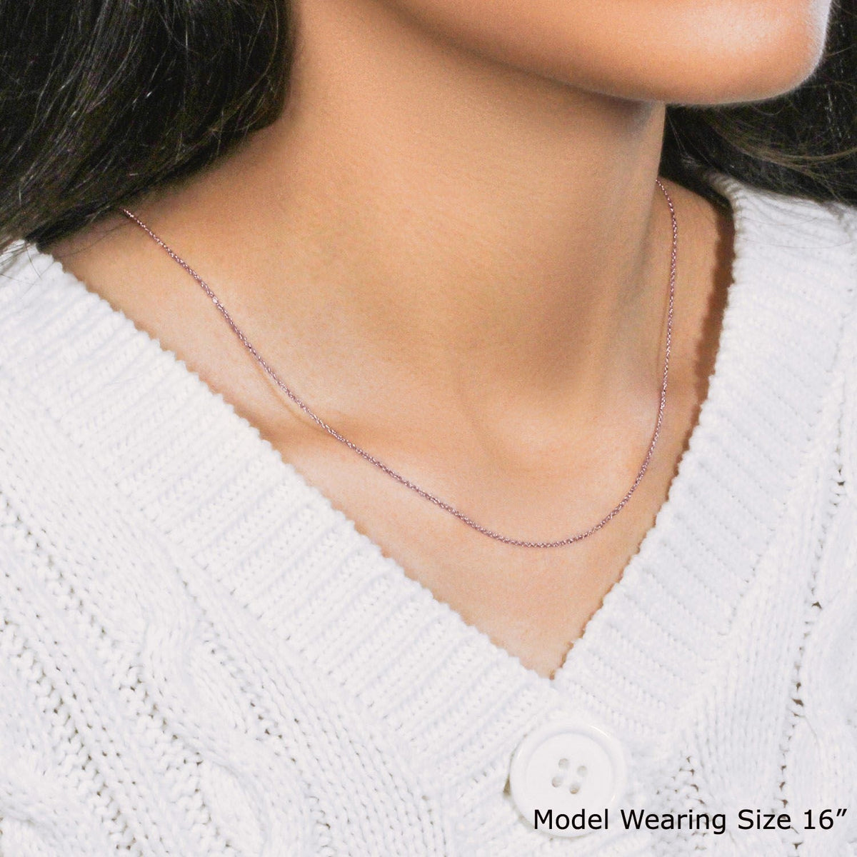 14k Pink Gold Diamond Cut Cable Link Chain (0.87 mm) - LinkagejewelrydesignLinkagejewelrydesign