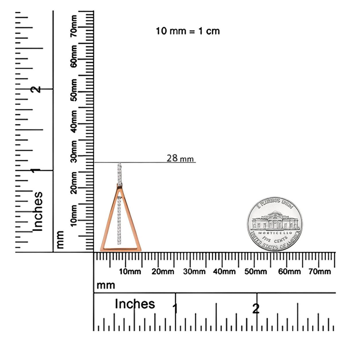 14K Rose and White Gold 1/8 Diamond Windchime 18" Pendant Necklace (G - H Color, SI1 - SI2 Clarity) - LinkagejewelrydesignLinkagejewelrydesign