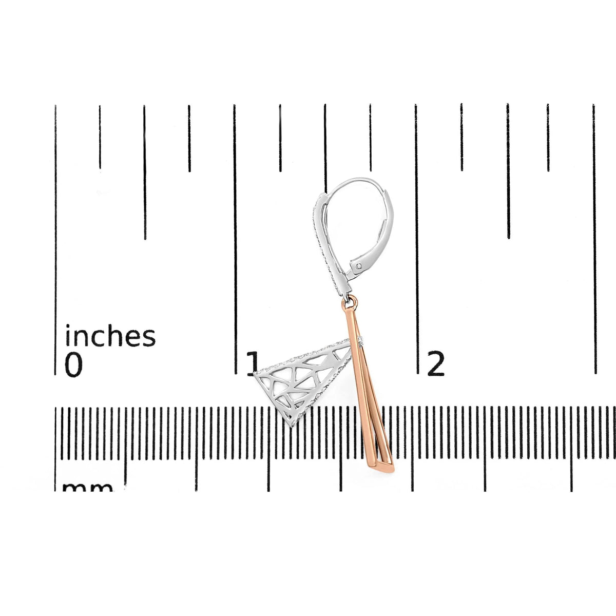 14K Rose and White Gold 3/8 Cttw Diamond Windchime Drop and Dangle Earring (G - H Color, SI1 - SI2 Clarity) - LinkagejewelrydesignLinkagejewelrydesign