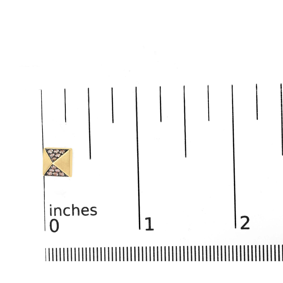 14K Rose Gold 1/4 Cttw Brown Diamond Pyramid Stud Earring (Brown Color, SI1 - SI2 Clarity) - LinkagejewelrydesignLinkagejewelrydesign