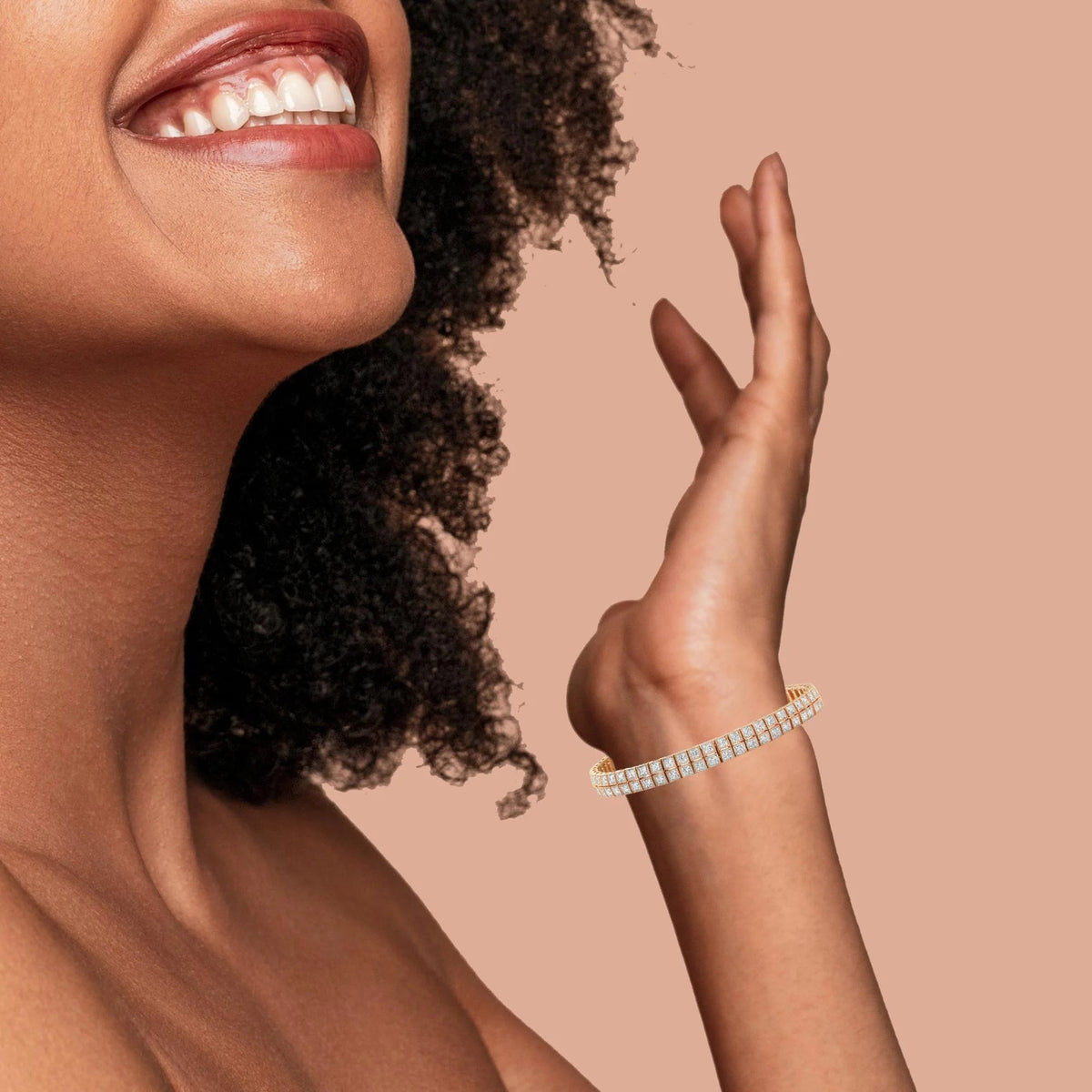 14K Rose Gold 3.0 Cttw Lab Grown Diamond Two Row Milgrain 7&quot; Inch Tennis Bracelet (G - H Color, VS2 - SI1 Clarity) - LinkagejewelrydesignLinkagejewelrydesign