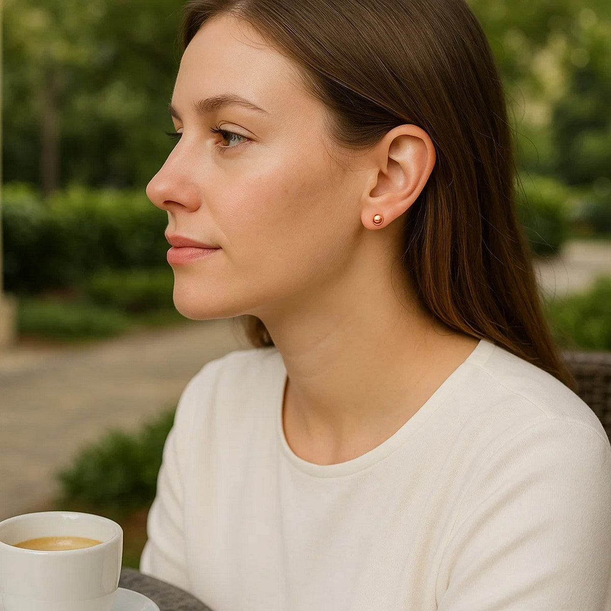 14k Rose Gold Ball Style Stud Earrings (4mm) - LinkagejewelrydesignLinkagejewelrydesign