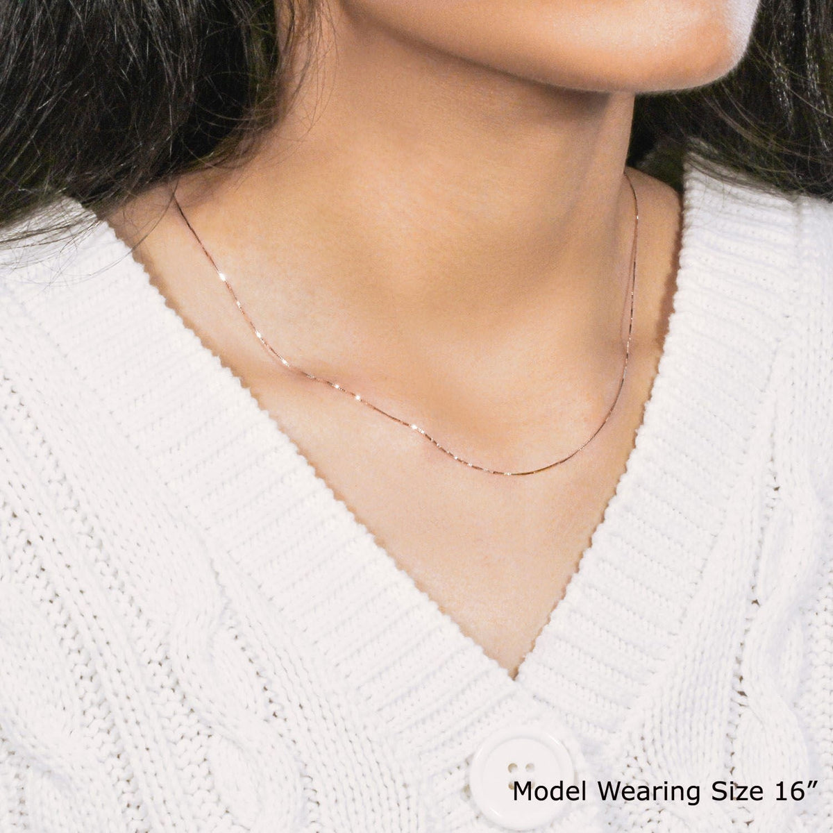 14k Rose Gold Classic Box Chain 0.45mm - LinkagejewelrydesignLinkagejewelrydesign