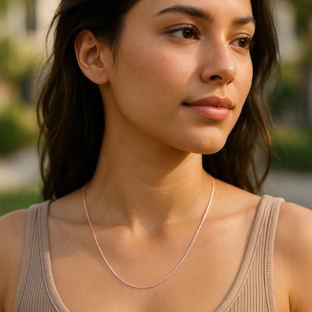 14k Rose Gold Classic Box Chain 0.45mm - LinkagejewelrydesignLinkagejewelrydesign