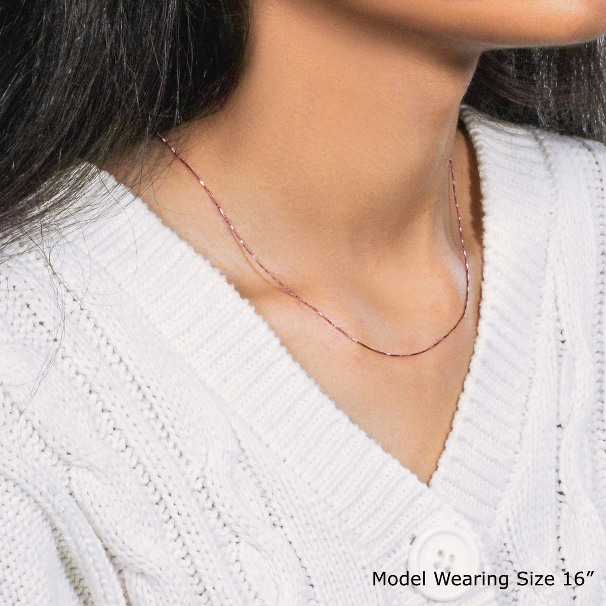 14k Rose Gold Classic Box Chain 0.4mm - LinkagejewelrydesignLinkagejewelrydesign