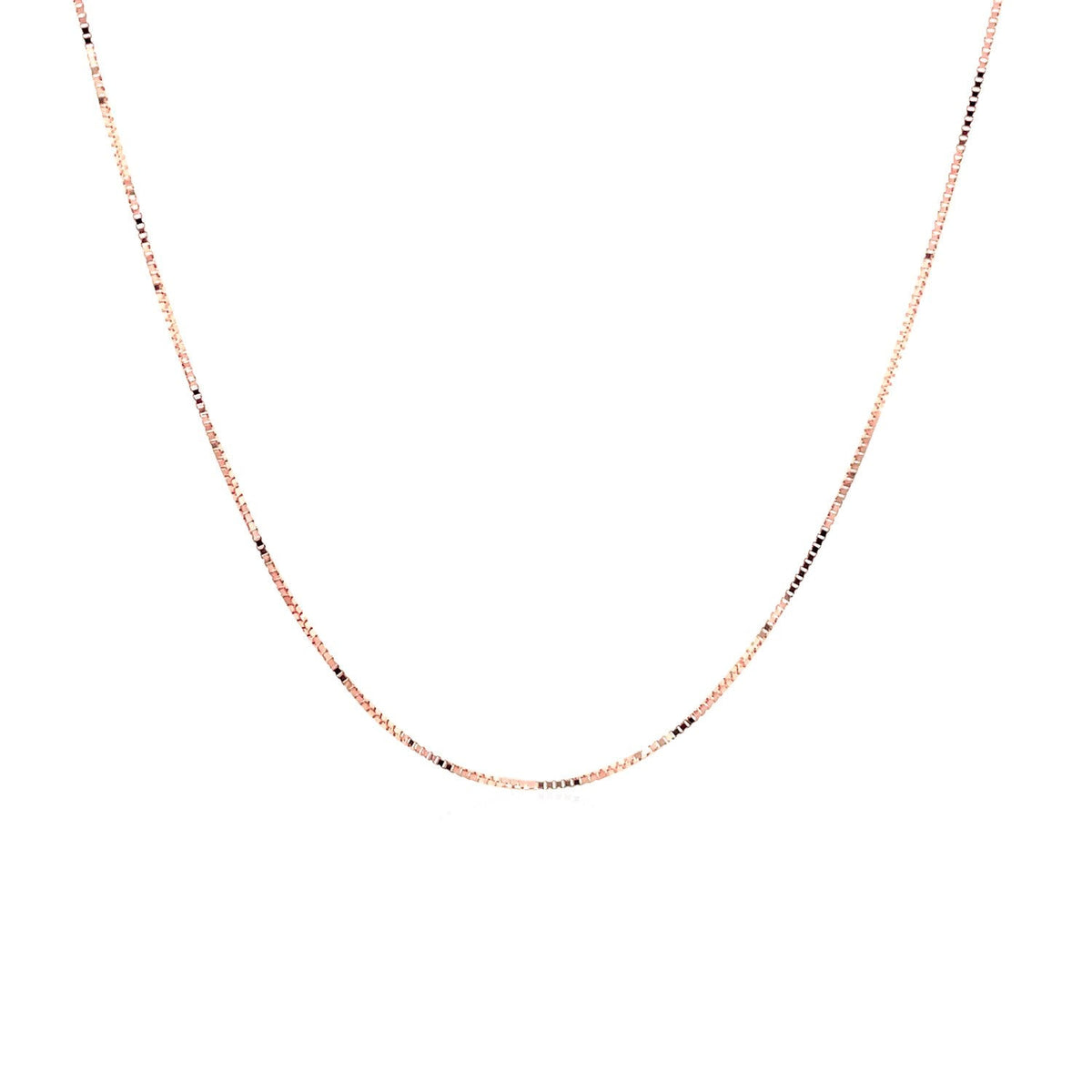 14k Rose Gold Classic Box Chain 0.4mm - LinkagejewelrydesignLinkagejewelrydesign