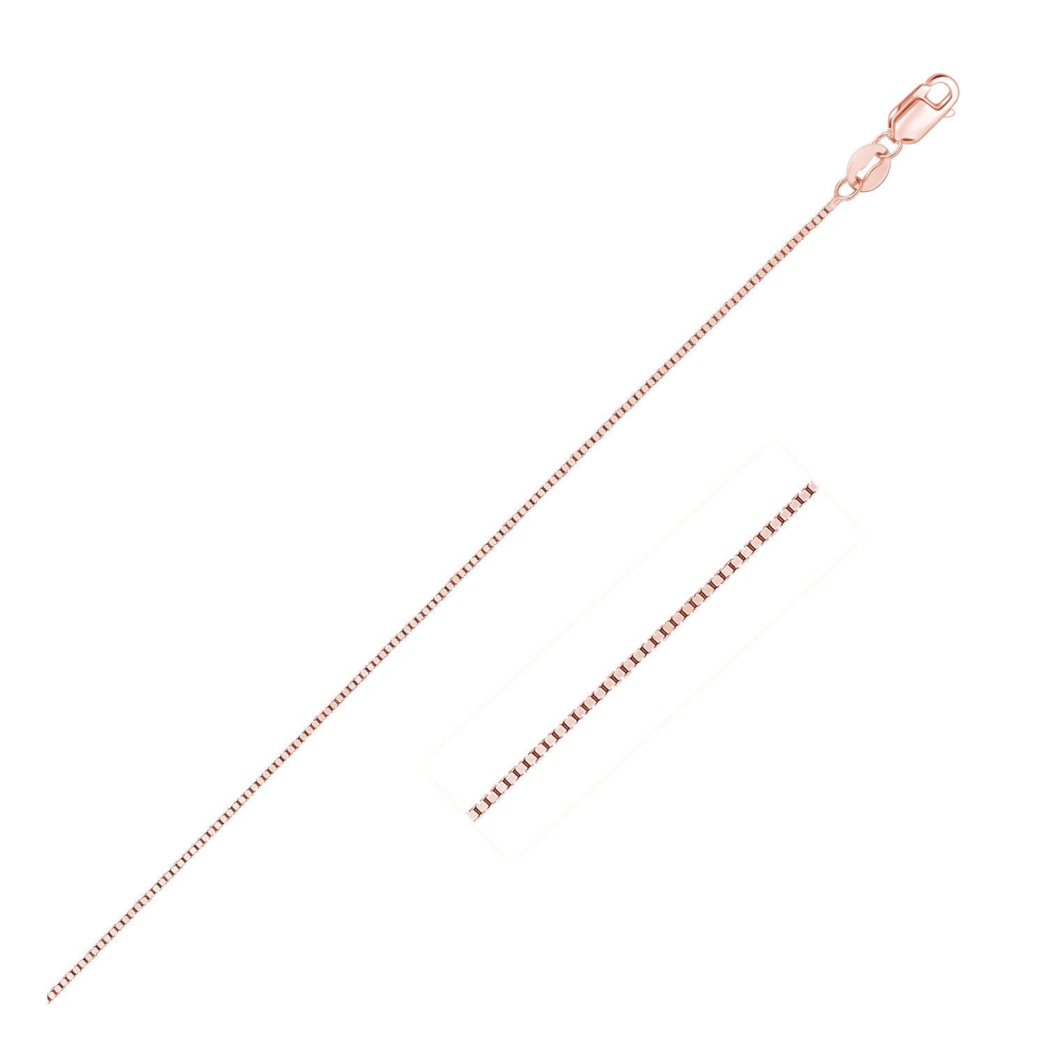 14k Rose Gold Classic Box Chain 0.4mm - LinkagejewelrydesignLinkagejewelrydesign