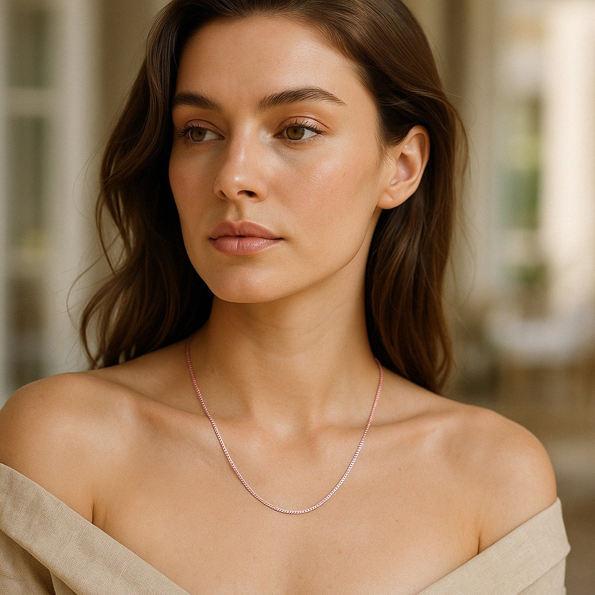 14k Rose Gold Classic Box Chain 0.60 mm - LinkagejewelrydesignLinkagejewelrydesign