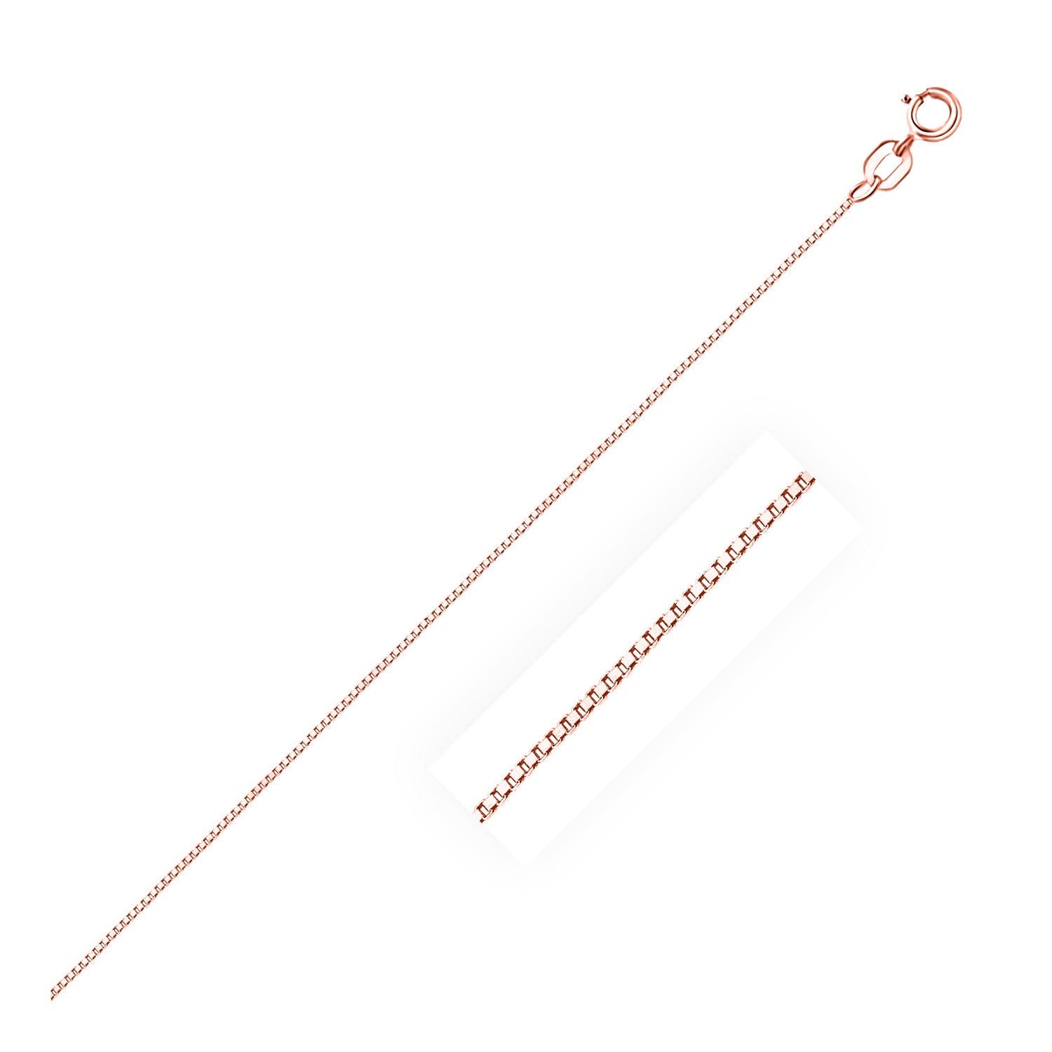 14k Rose Gold Classic Box Chain 0.60 mm - LinkagejewelrydesignLinkagejewelrydesign
