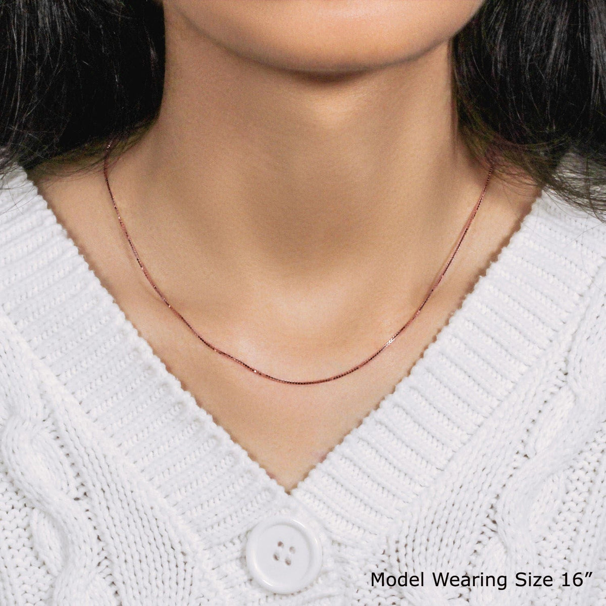 14k Rose Gold Classic Box Chain (0.73 mm) - LinkagejewelrydesignLinkagejewelrydesign