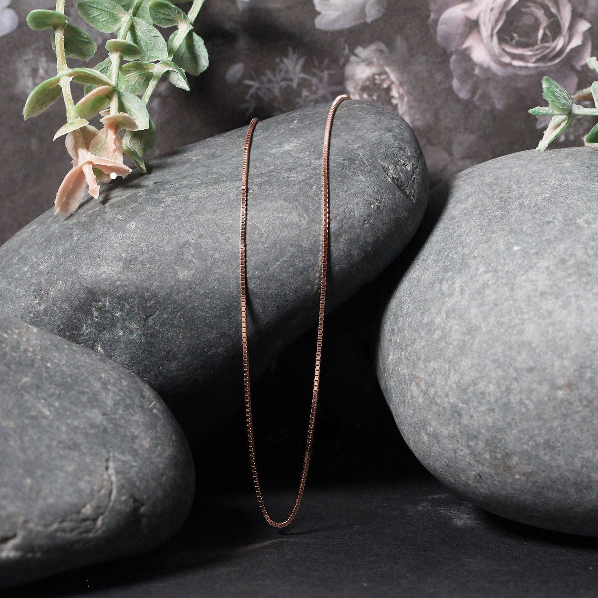 14k Rose Gold Classic Box Chain (0.73 mm) - LinkagejewelrydesignLinkagejewelrydesign