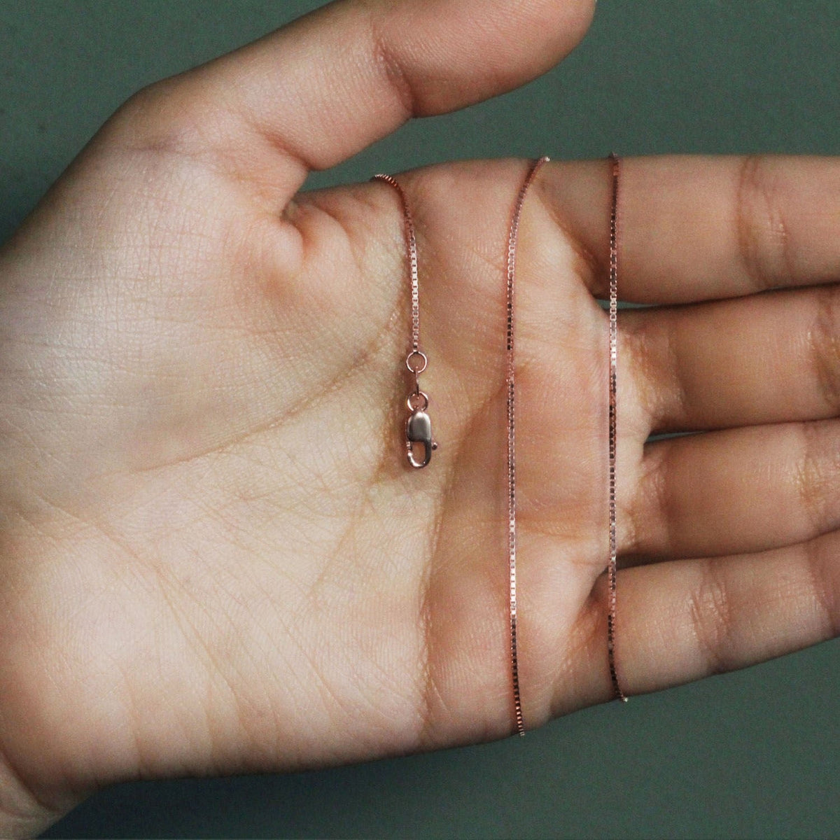 14k Rose Gold Classic Box Chain (0.73 mm) - LinkagejewelrydesignLinkagejewelrydesign