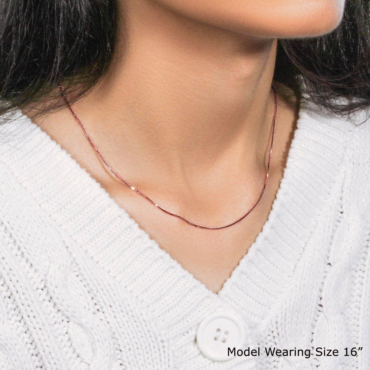14k Rose Gold Classic Box Chain (0.73 mm) - LinkagejewelrydesignLinkagejewelrydesign