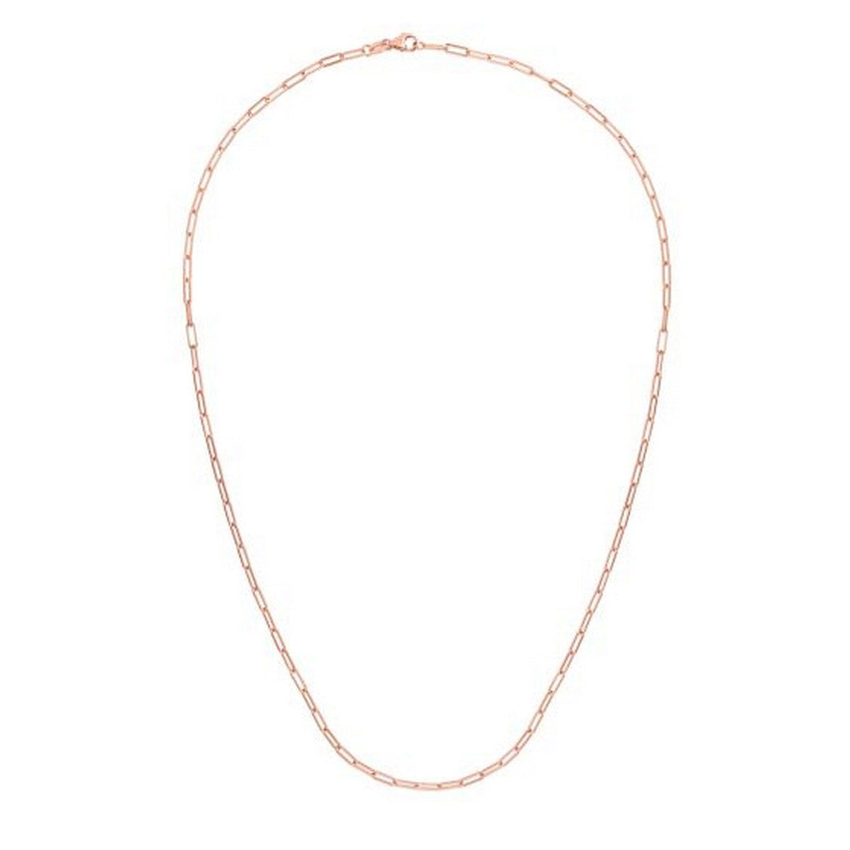 14K Rose Gold Delicate Paperclip Chain (2.10 mm) - LinkagejewelrydesignLinkagejewelrydesign