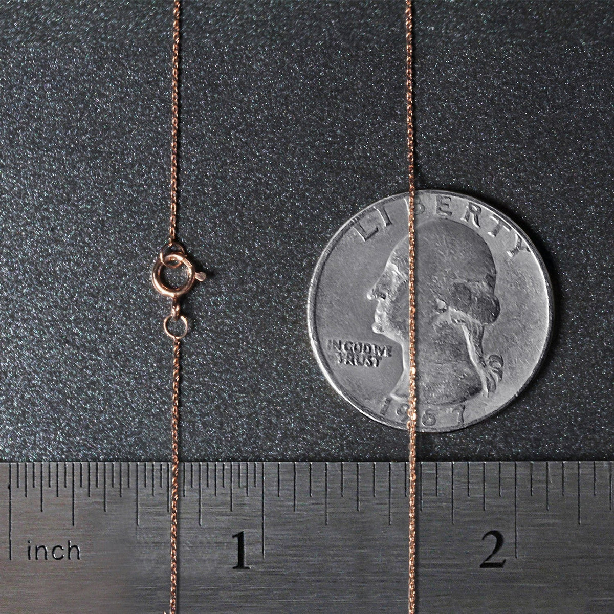 14k Rose Gold Diamond Cut Cable Link Chain (0.68 mm) - LinkagejewelrydesignLinkagejewelrydesign