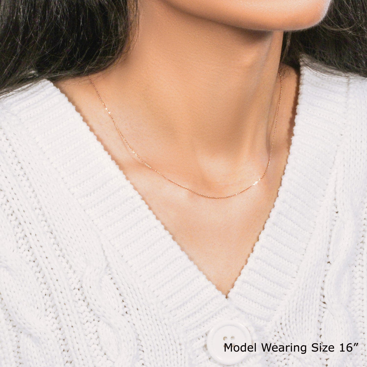 14k Rose Gold Diamond Cut Cable Link Chain (0.68 mm) - LinkagejewelrydesignLinkagejewelrydesign