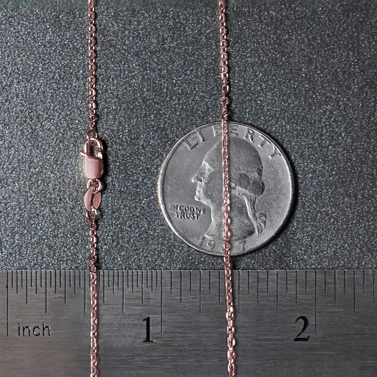 14k Rose Gold Diamond Cut Cable Link Chain (1.30 mm) - LinkagejewelrydesignLinkagejewelrydesign