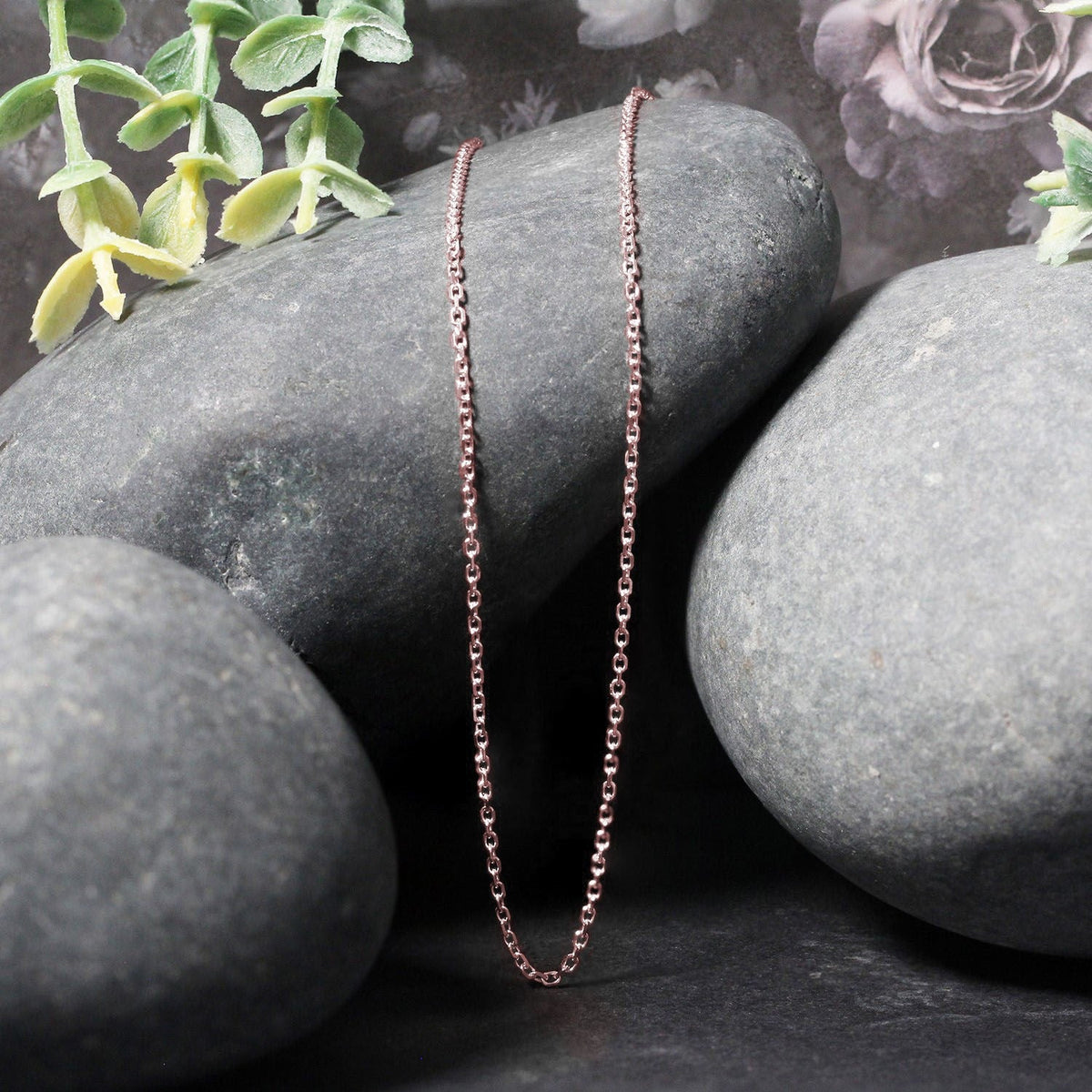 14k Rose Gold Diamond Cut Cable Link Chain (1.30 mm) - LinkagejewelrydesignLinkagejewelrydesign