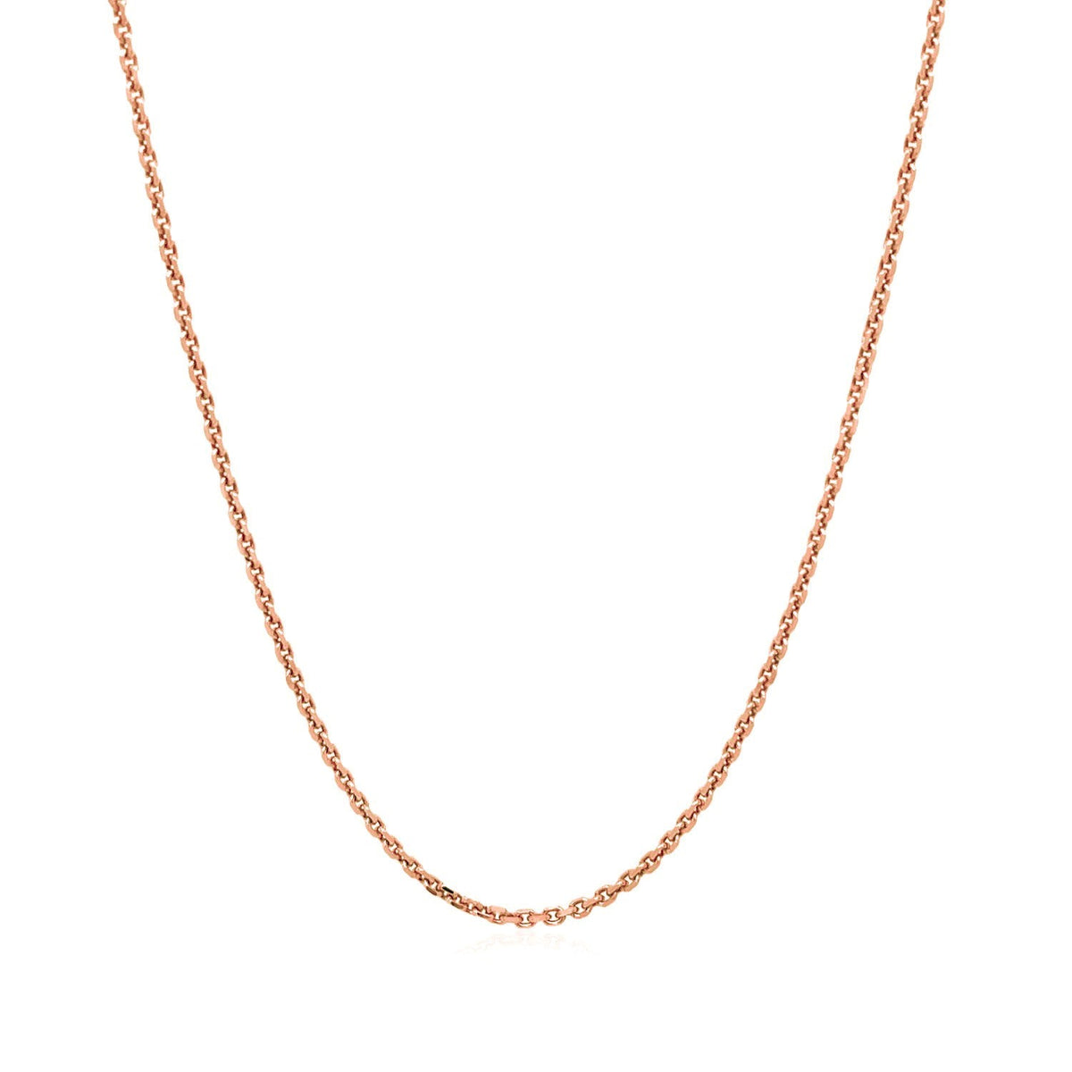 14k Rose Gold Diamond Cut Cable Link Chain (1.30 mm) - LinkagejewelrydesignLinkagejewelrydesign