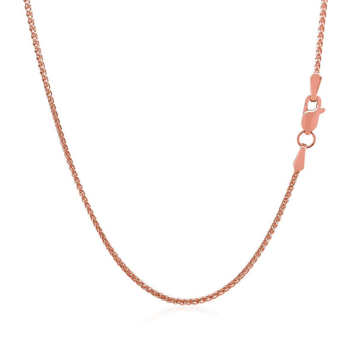 14k Rose Gold Diamond Cut Round Wheat Chain (1.20 mm) - LinkagejewelrydesignLinkagejewelrydesign