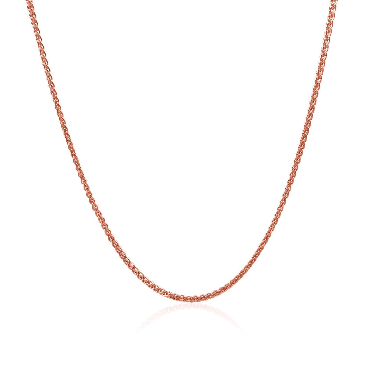 14k Rose Gold Diamond Cut Round Wheat Chain (1.20 mm) - LinkagejewelrydesignLinkagejewelrydesign