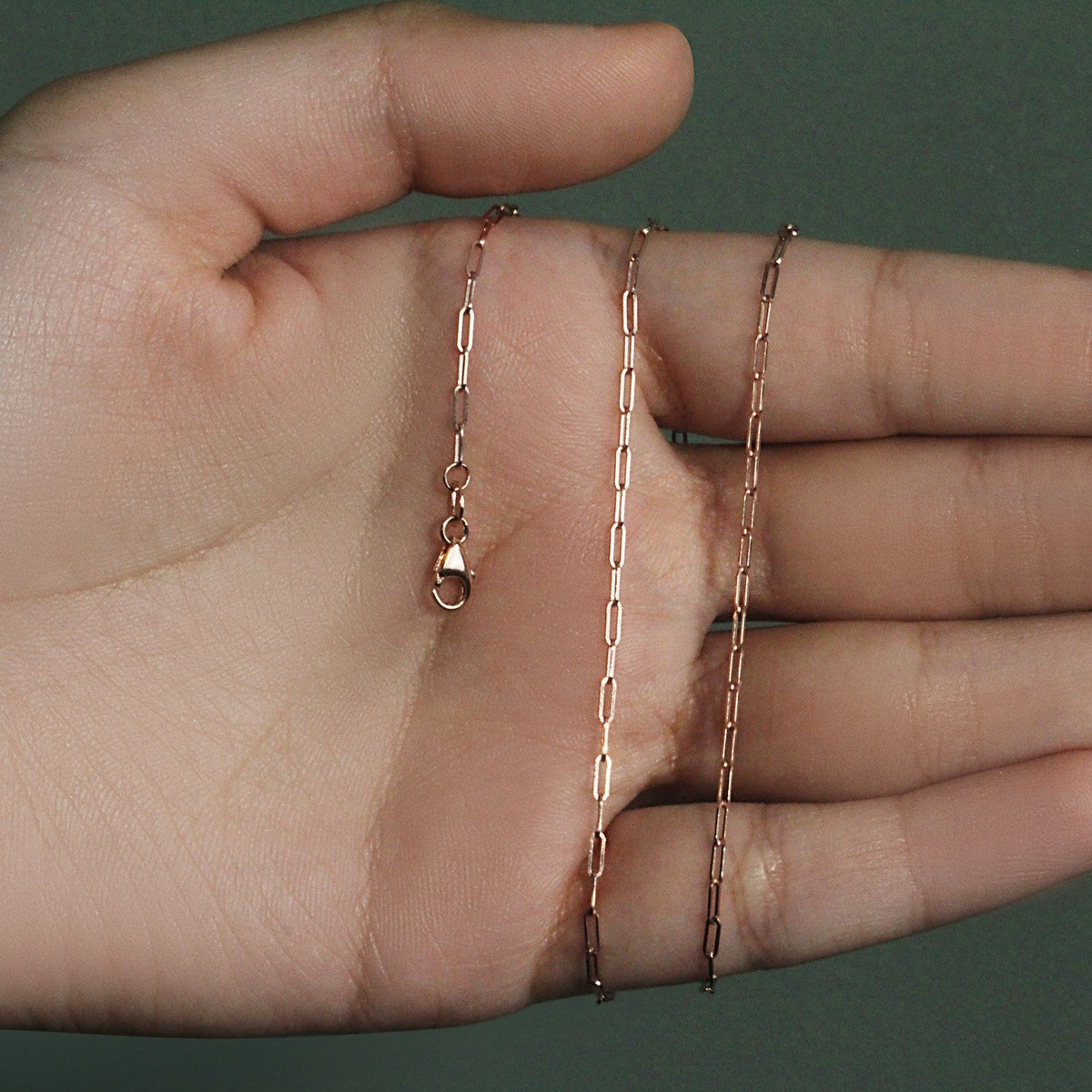 14K Rose Gold Fine Paperclip Chain (1.50 mm) - LinkagejewelrydesignLinkagejewelrydesign