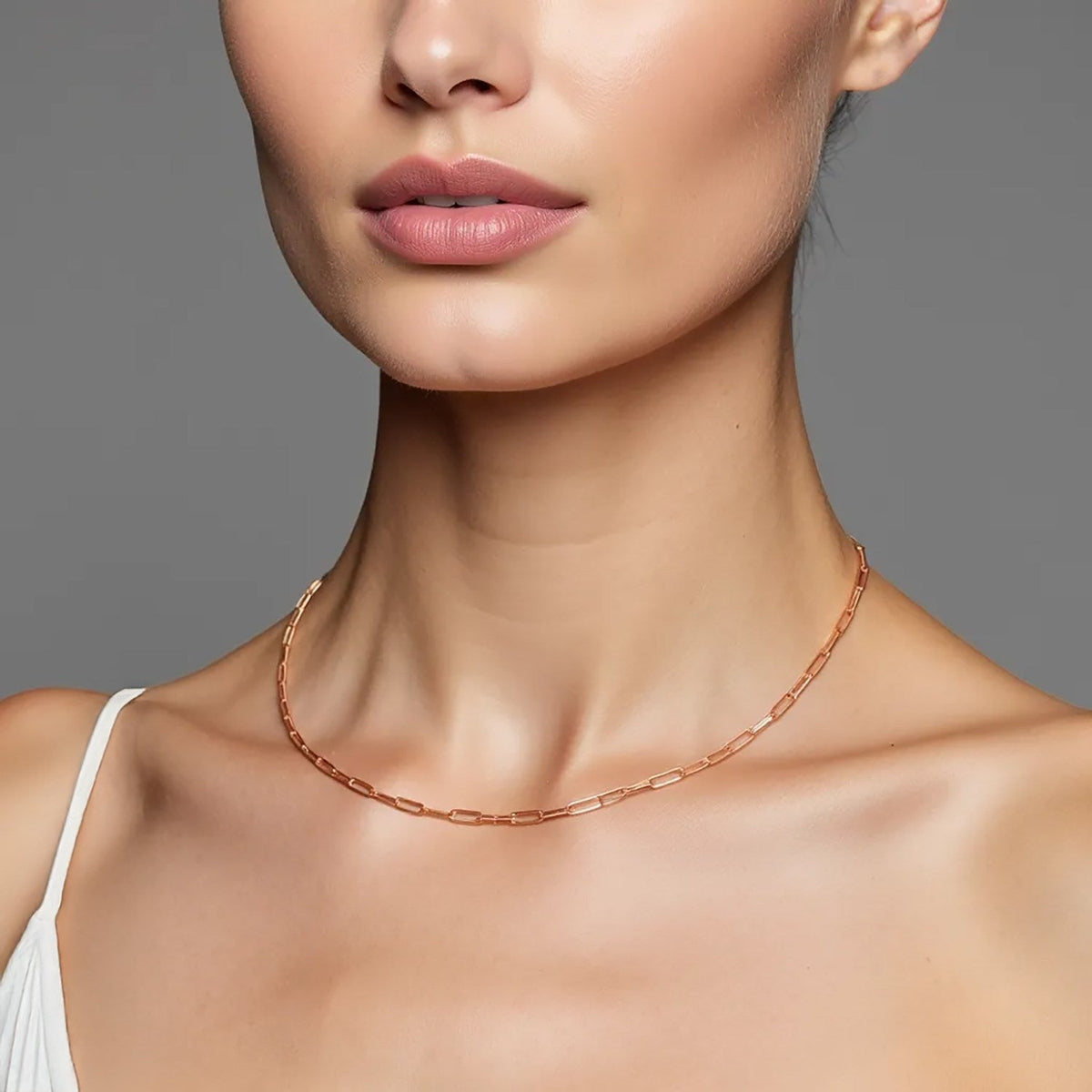 14K Rose Gold Fine Paperclip Chain (1.50 mm) - LinkagejewelrydesignLinkagejewelrydesign