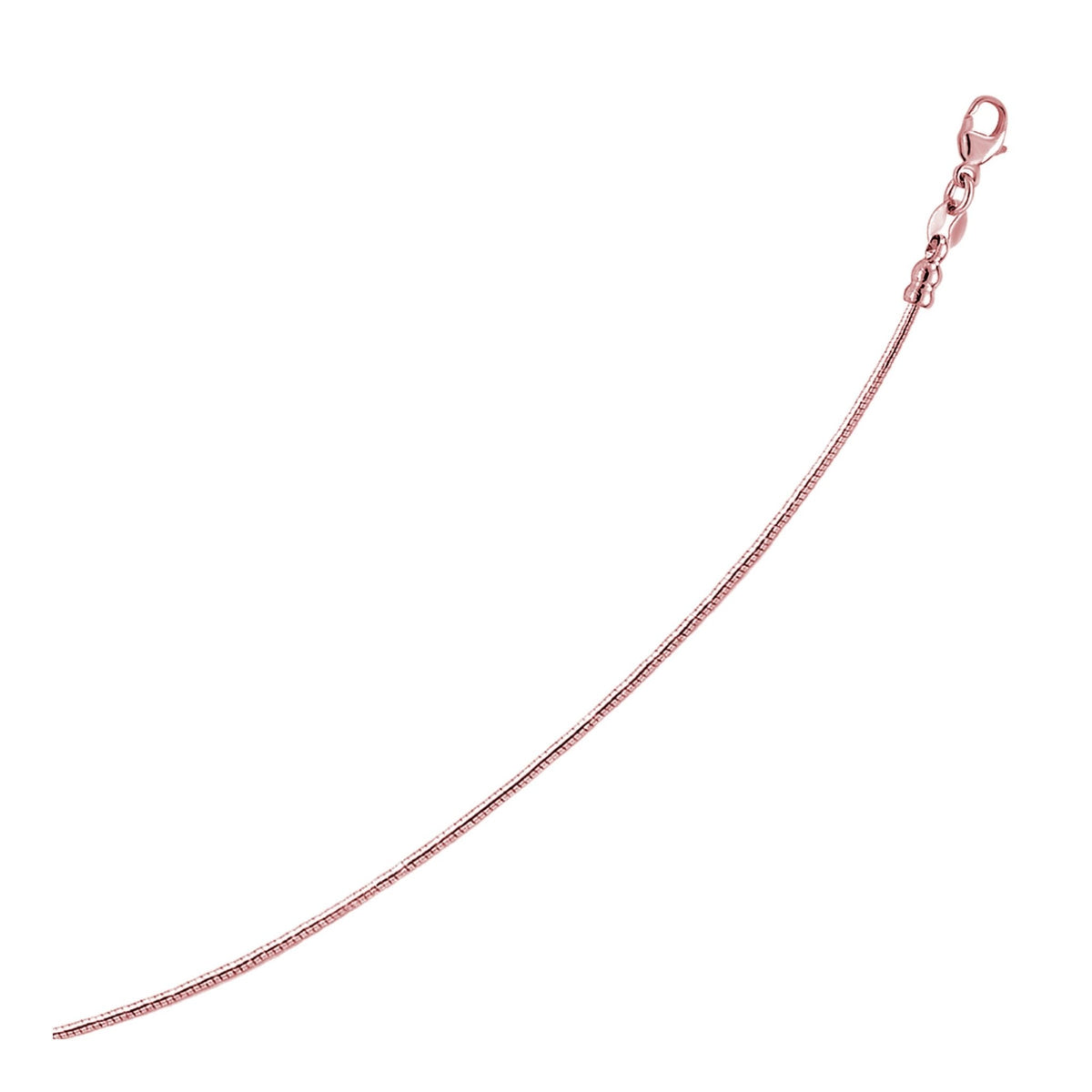 14k Rose Gold Necklace in a Round Omega Chain Style - LinkagejewelrydesignLinkagejewelrydesign