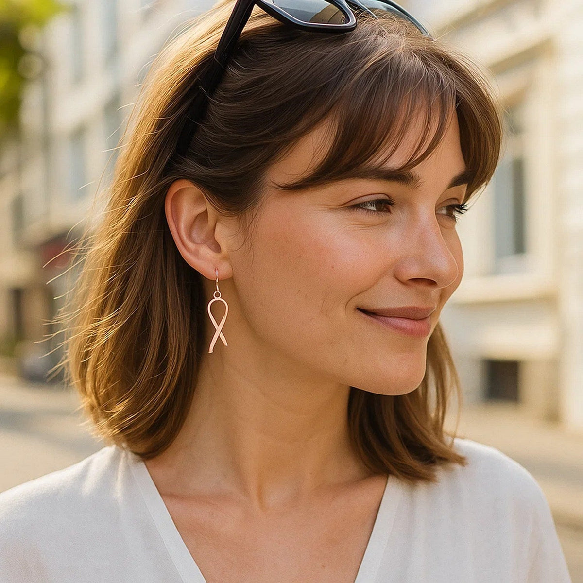 14k Rose Gold Polished Ribbon Style Drop Earrings - LinkagejewelrydesignLinkagejewelrydesign