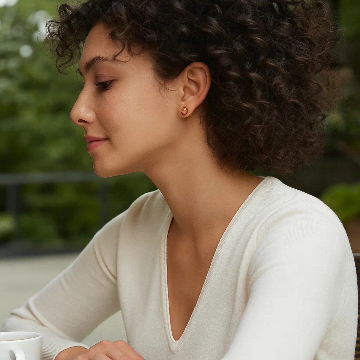 14k Rose Gold Round Stud Earrings (5mm) - LinkagejewelrydesignLinkagejewelrydesign