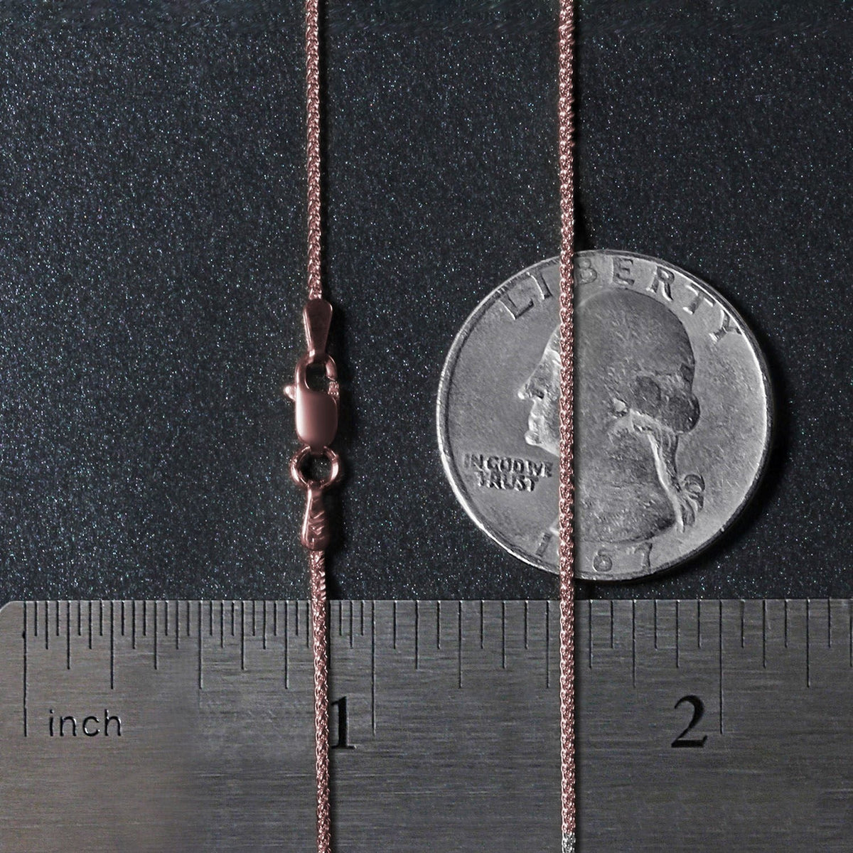 14k Rose Gold Round Wheat Chain 1.0mm - LinkagejewelrydesignLinkagejewelrydesign