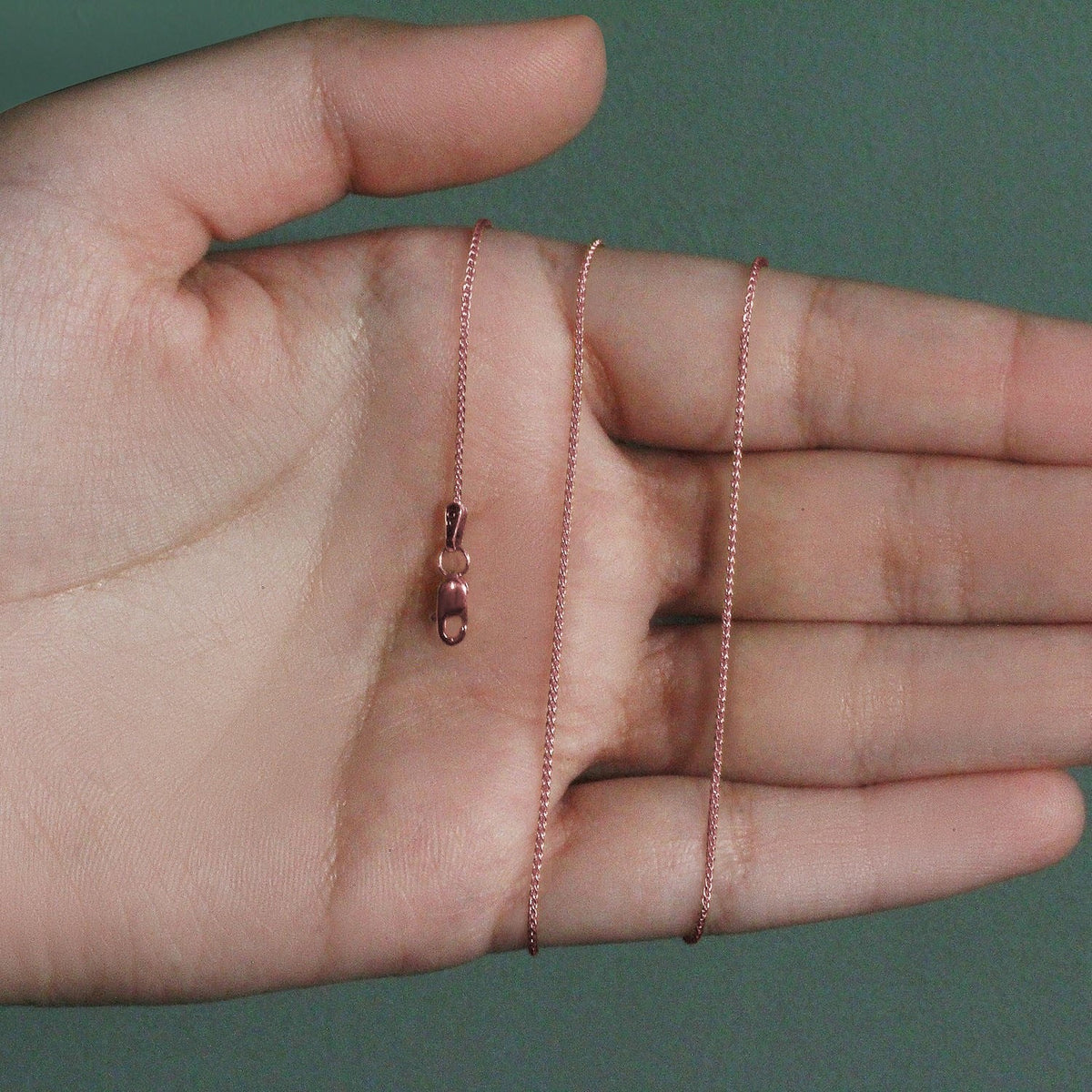 14k Rose Gold Round Wheat Chain 1.0mm - LinkagejewelrydesignLinkagejewelrydesign