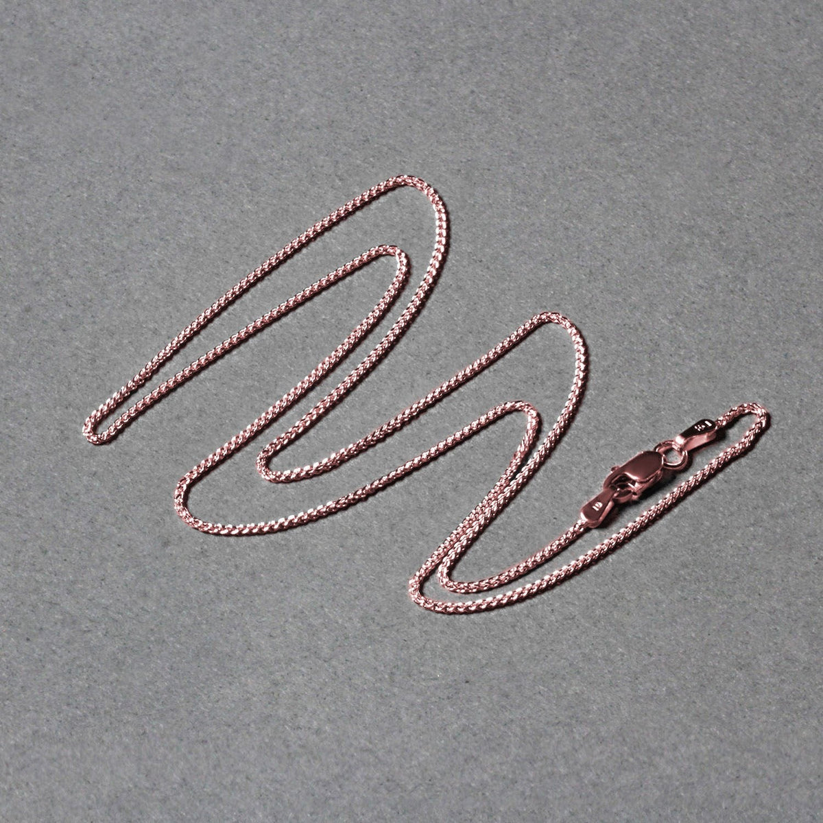 14k Rose Gold Round Wheat Chain 1.0mm - LinkagejewelrydesignLinkagejewelrydesign