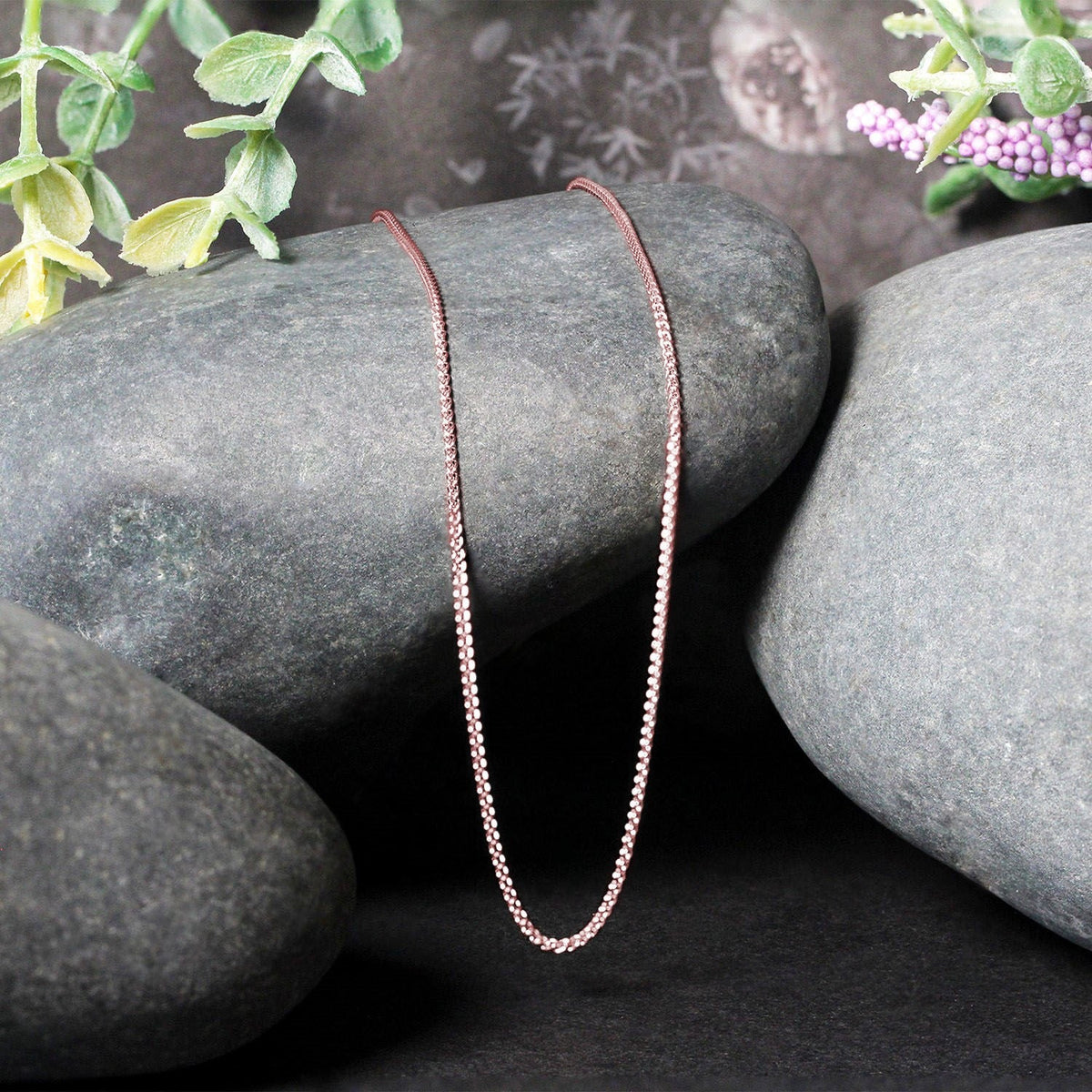 14k Rose Gold Round Wheat Chain 1.0mm - LinkagejewelrydesignLinkagejewelrydesign