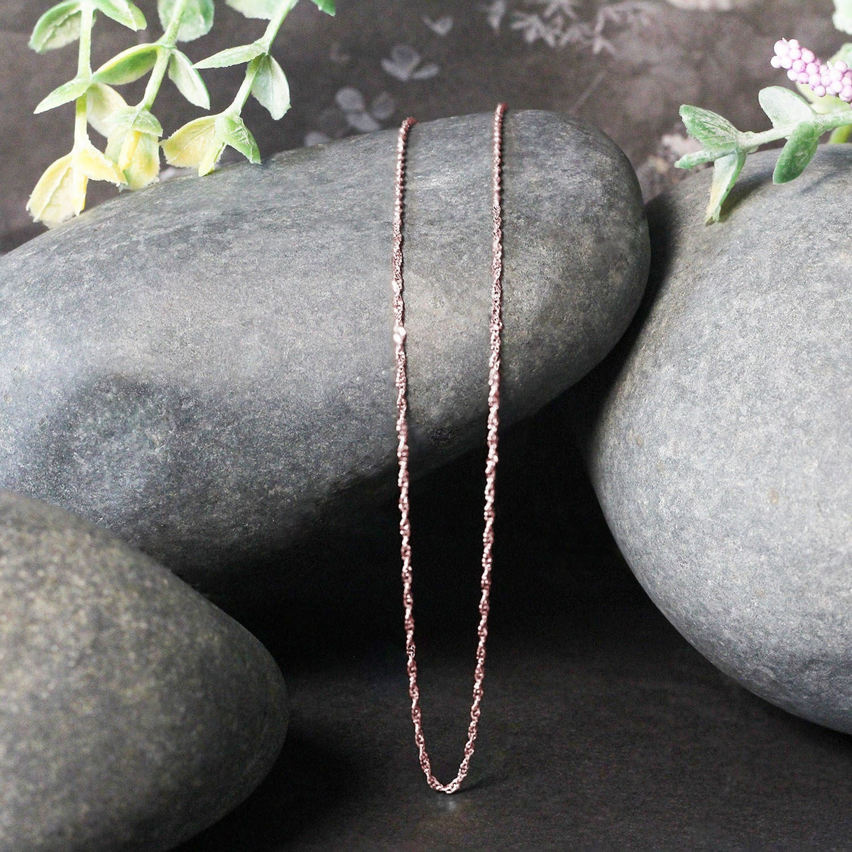14k Rose Gold Singapore Chain (1.10 mm) - LinkagejewelrydesignLinkagejewelrydesign