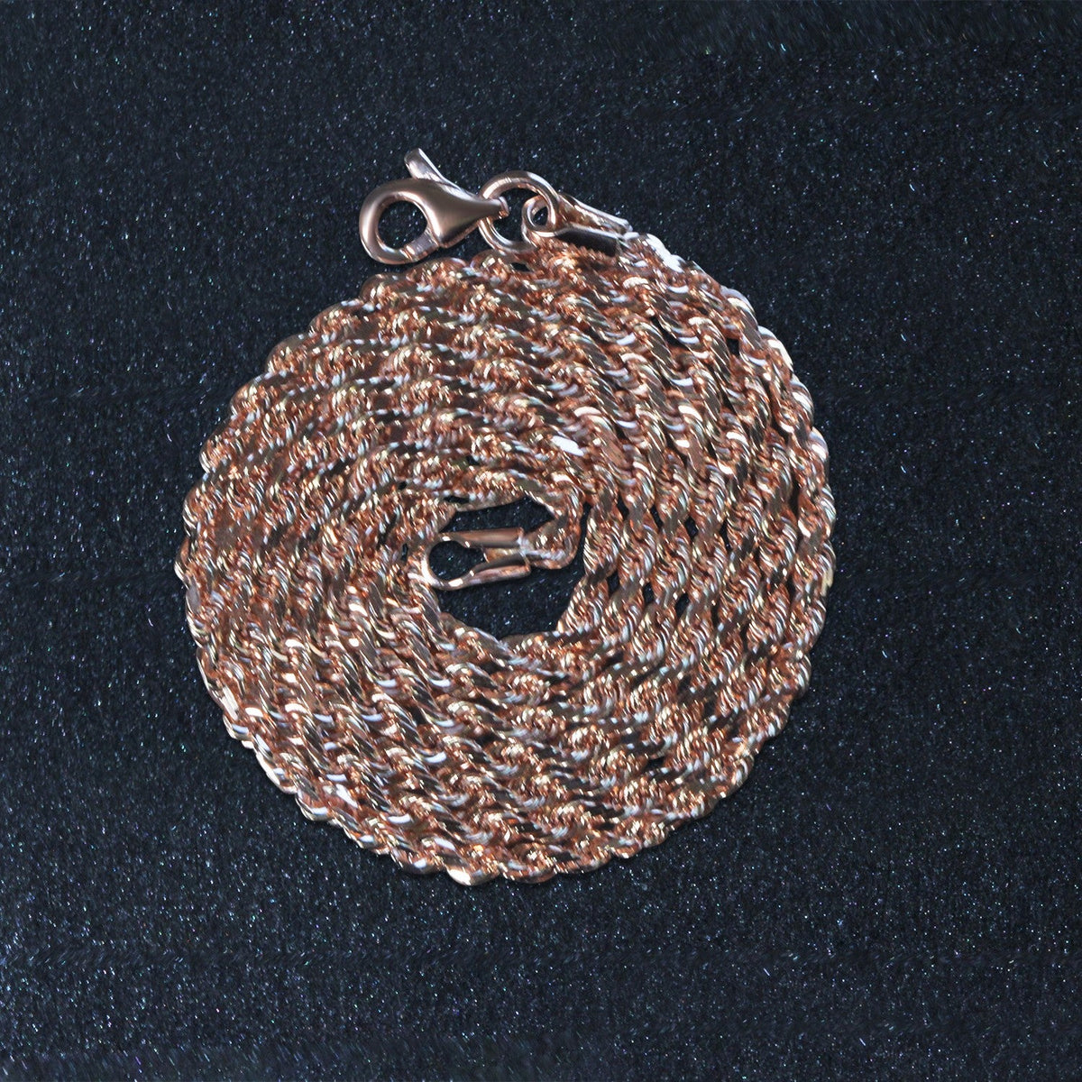 14k Rose Gold Solid Diamond Cut Rope Chain (2.30 mm) - LinkagejewelrydesignLinkagejewelrydesign
