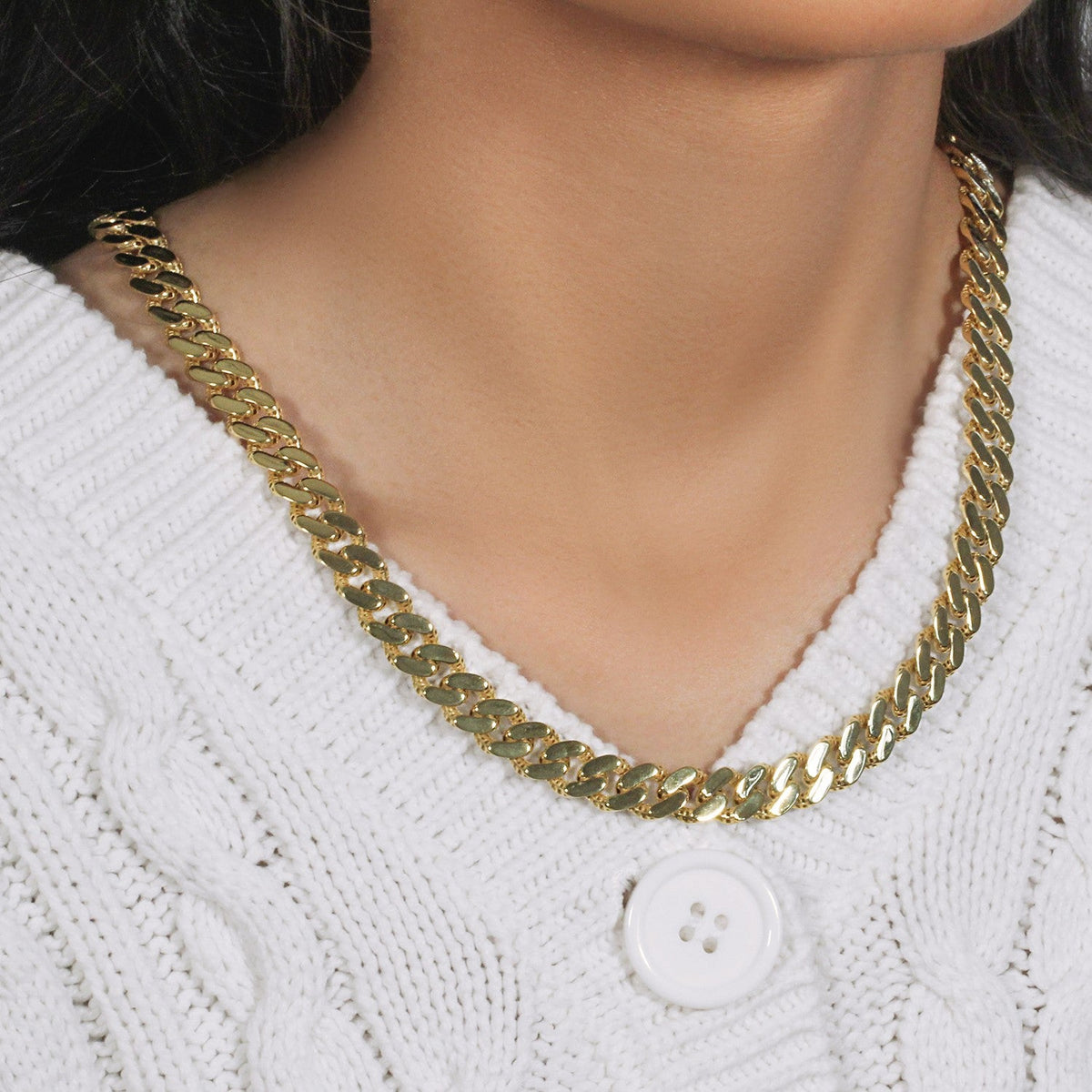 14k Two Tone Gold 8 1/4 inch Curb Chain Bracelet with White Pave - LinkagejewelrydesignLinkagejewelrydesign