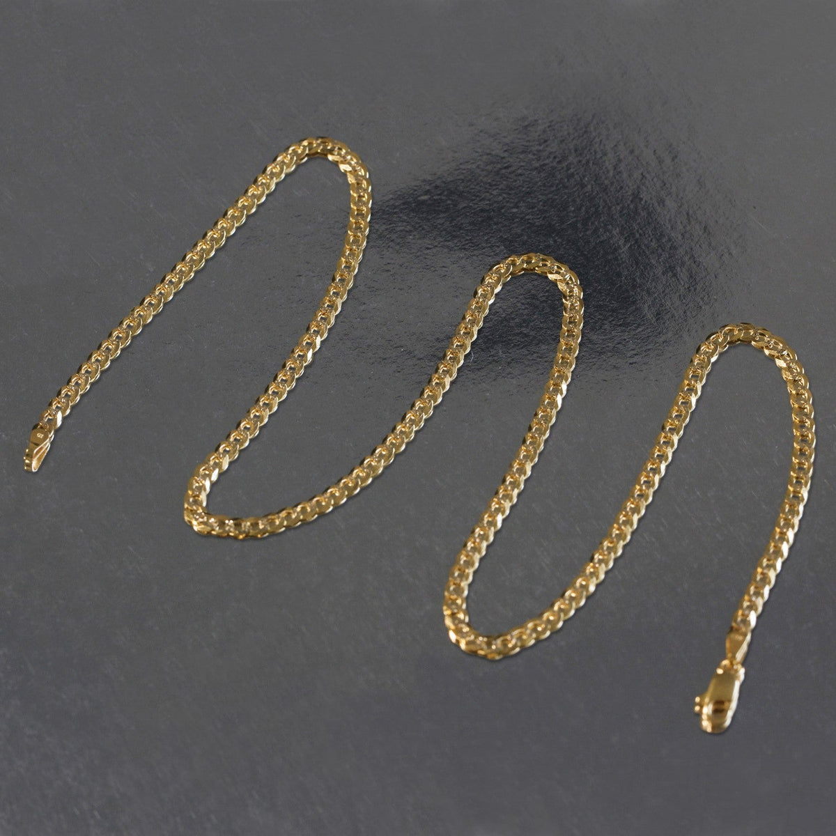 14k Two Tone Gold Pave Curb Chain (3.20 mm) - LinkagejewelrydesignLinkagejewelrydesign
