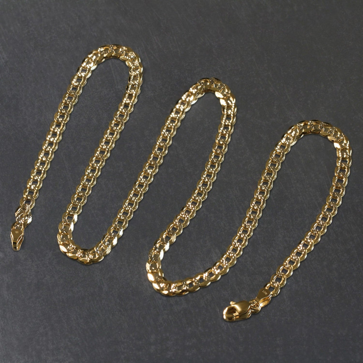 14k Two Tone Gold Pave Curb Chain (4.60 mm) - LinkagejewelrydesignLinkagejewelrydesign