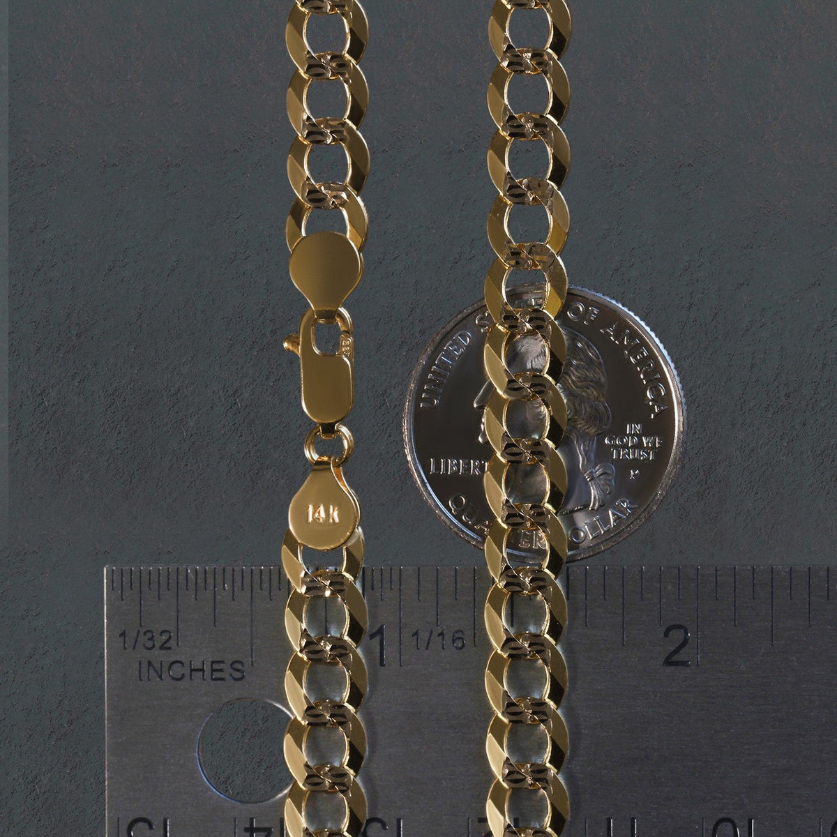14k Two Tone Gold Pave Curb Chain (7.00 mm) - LinkagejewelrydesignLinkagejewelrydesign
