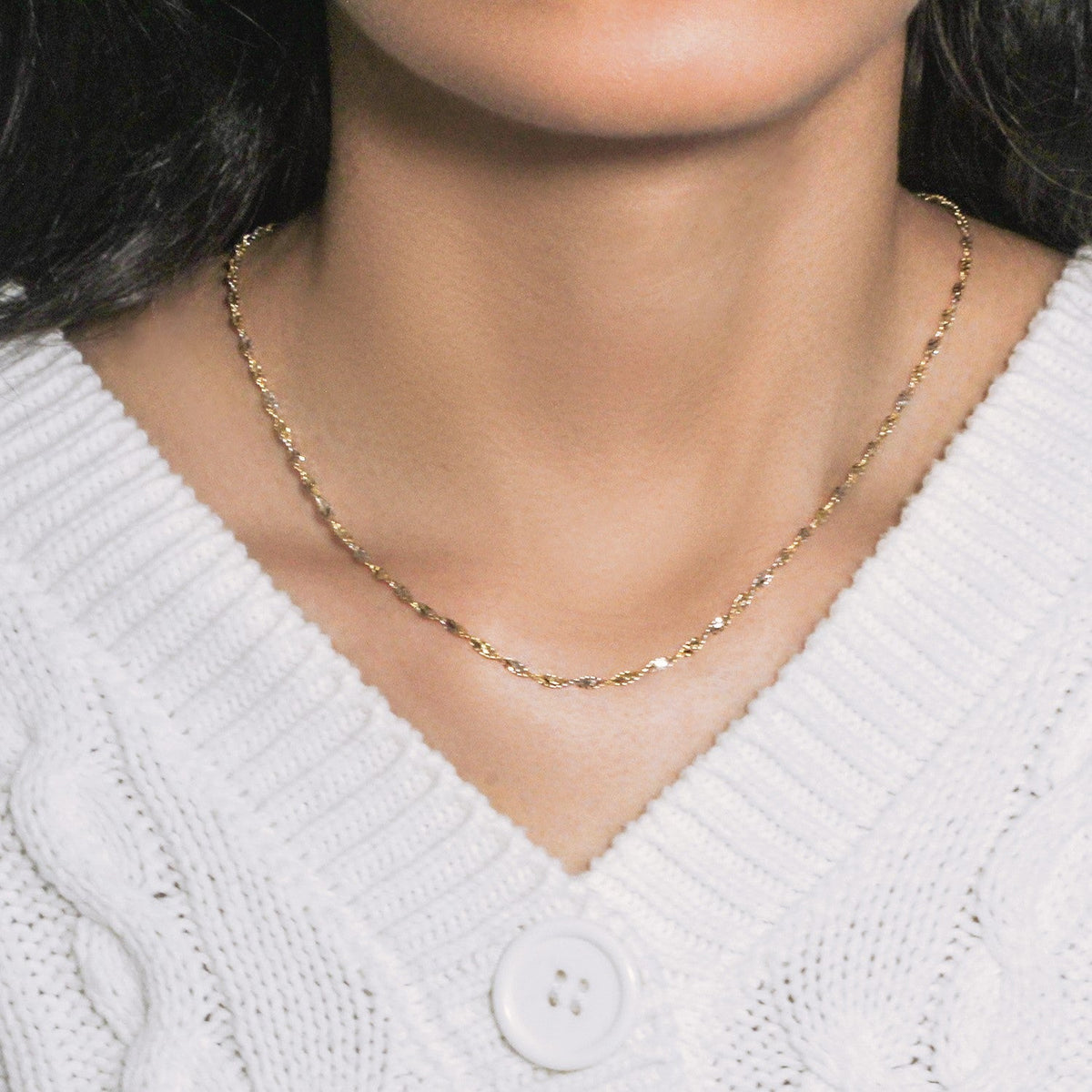 14k Two - Tone Gold Singapore Chain (2.50 mm) - LinkagejewelrydesignLinkagejewelrydesign