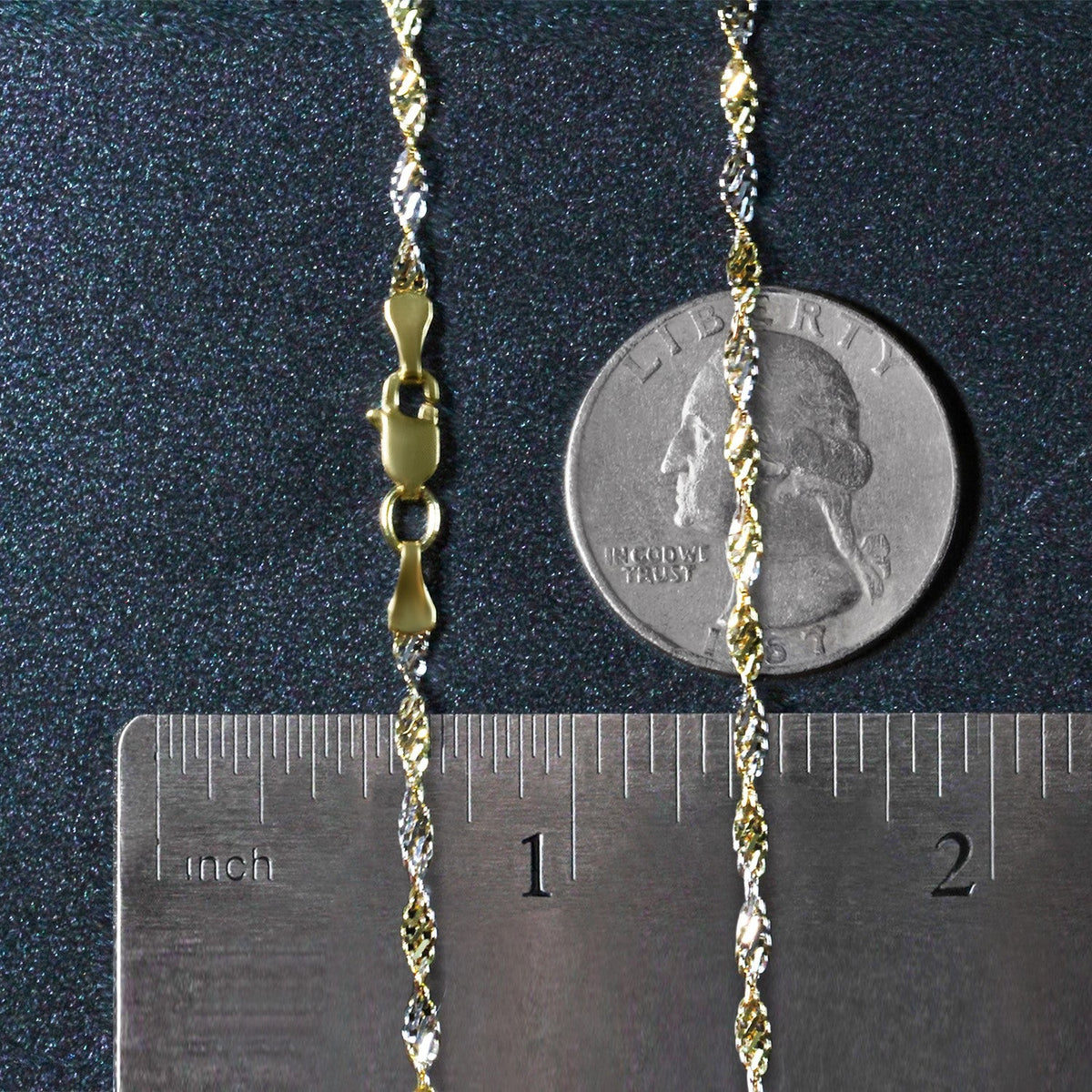 14k Two - Tone Gold Singapore Chain (2.50 mm) - LinkagejewelrydesignLinkagejewelrydesign