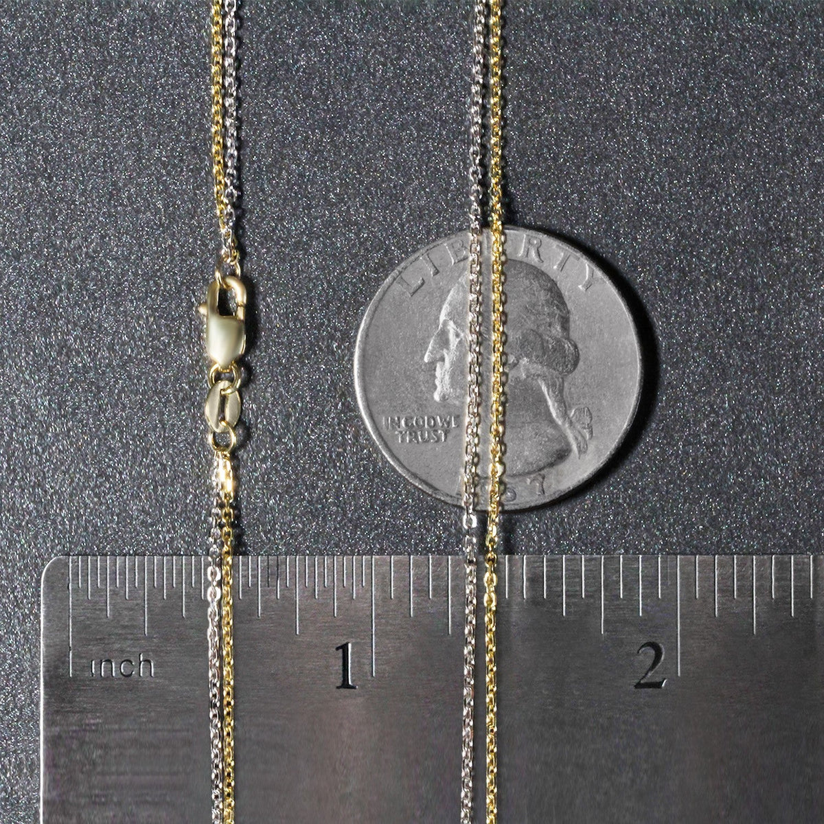 14k TwoTone Double Strand Cable Pendant Chain (1.1 mm) - LinkagejewelrydesignLinkagejewelrydesign