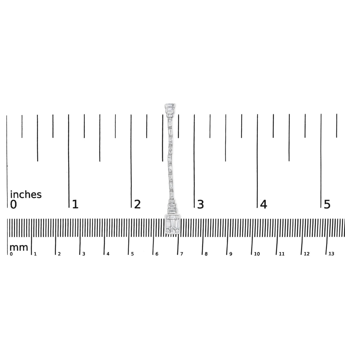 14K White Gold 1 1/2 Cttw Baguette Diamond Composite Mosaic 2" Inch Drop Earrings (E - F Color, VS1 - VS2 Clarity) - LinkagejewelrydesignLinkagejewelrydesign