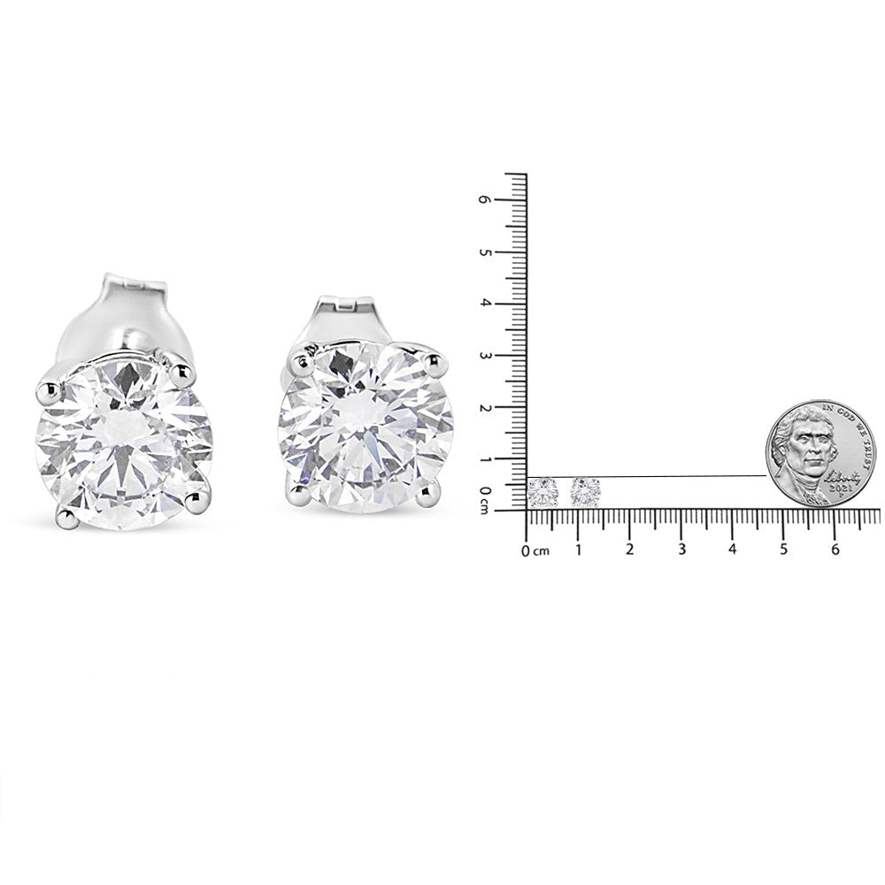 14K White Gold 1 3/4 Cttw Lab Grown Round Brilliant Diamond Solitaire Stud Earring (F - G Color, VS2 - SI1 Clarity) - LinkagejewelrydesignLinkagejewelrydesign